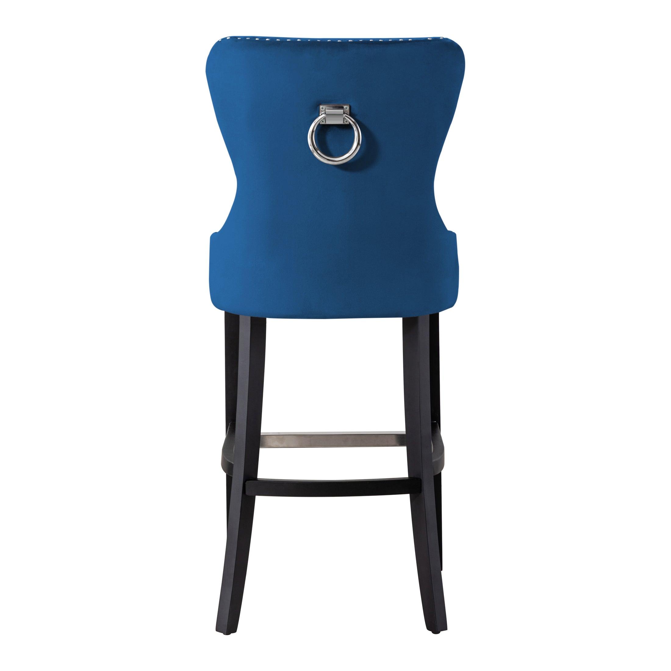 Hank 29" Tufted Velvet Bar Stool Black - Costaelm