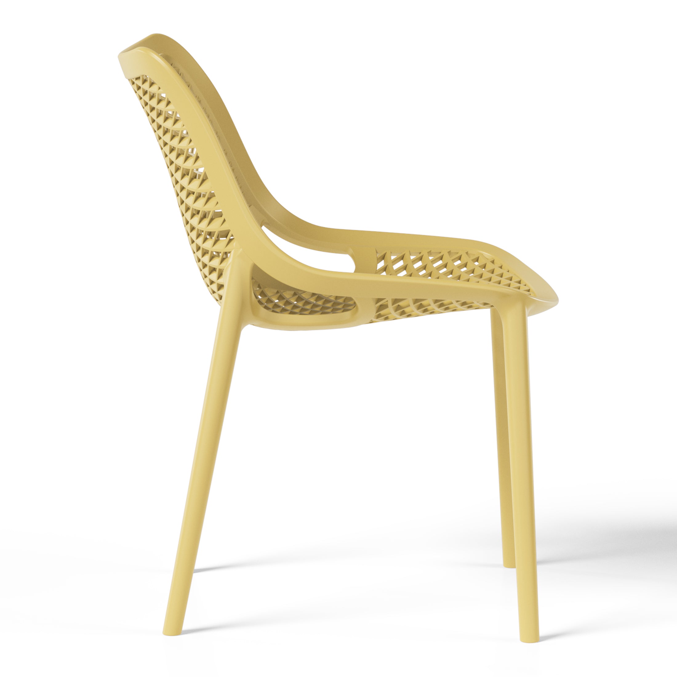 Sunshine Outdoor Stackable Modern Plastic Dining Chairs (Set of 2)