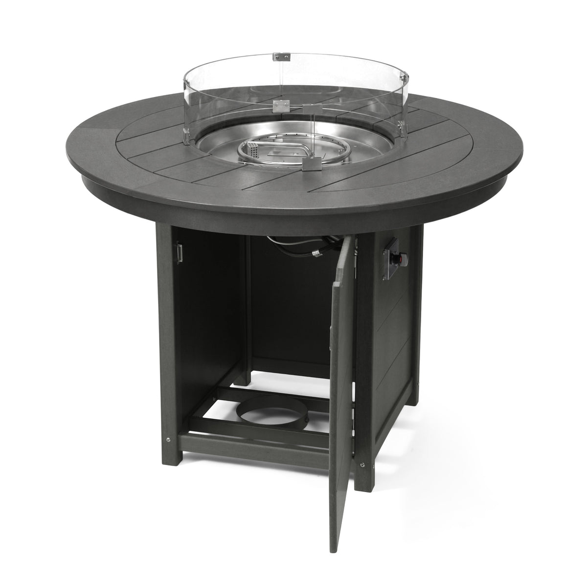 Sol 47" Modern Outdoor Patio Propane Round Counter Height Fire Pit Table