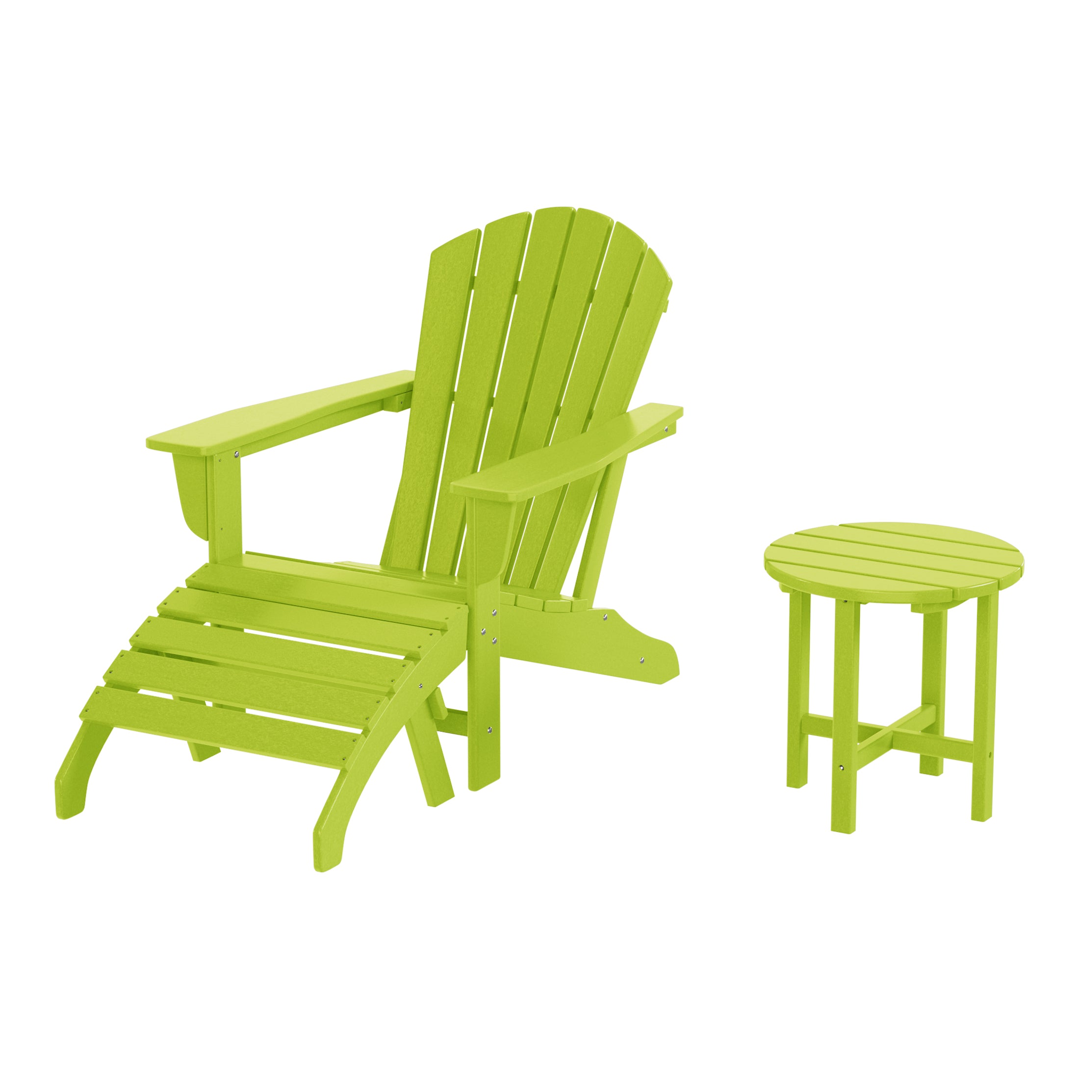 Portside Outdoor Adirondack Chair With Ottoman And Side Table 3-Piece Set