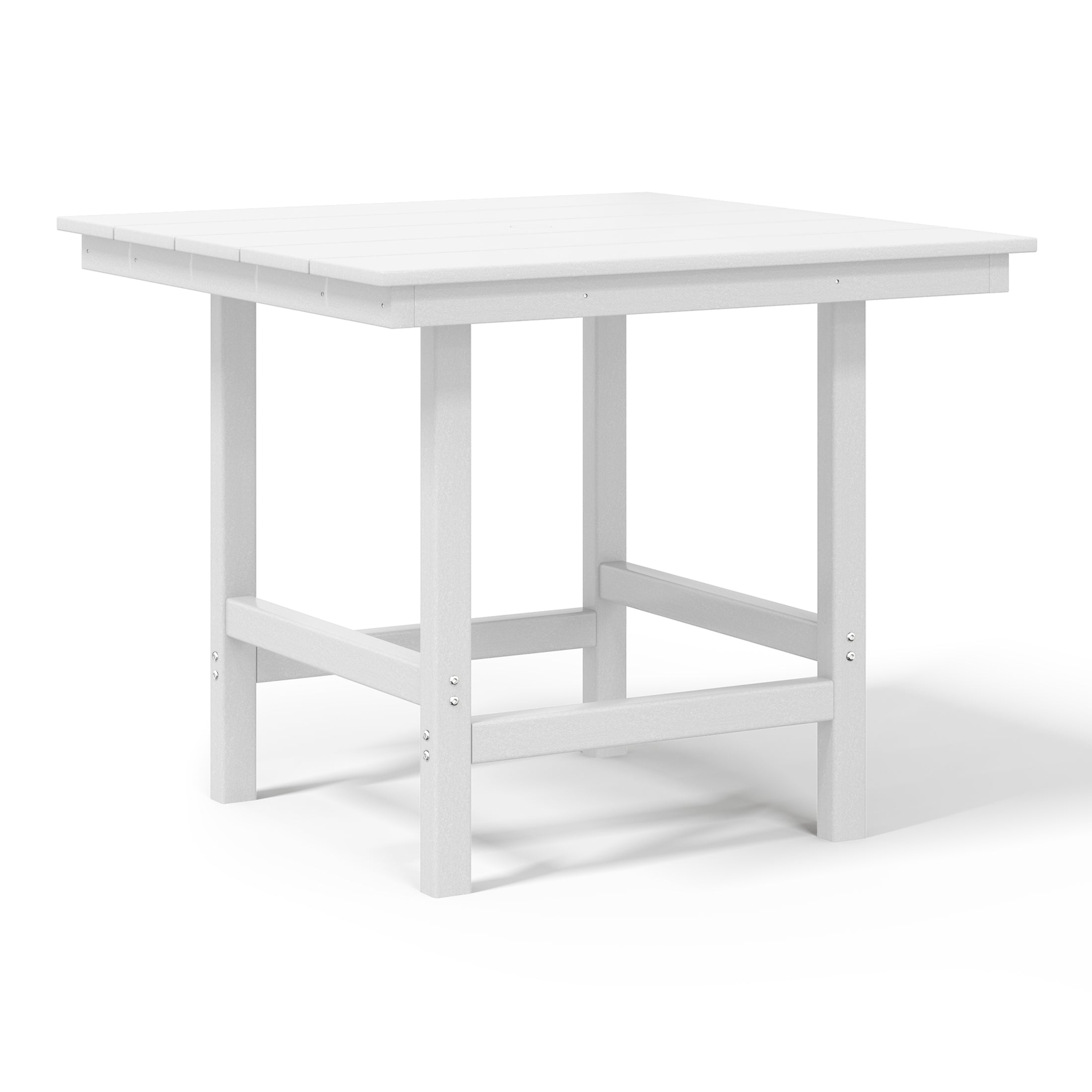 Palms Outdoor HDPE 36" Square Patio Dining Table with Umbrella Hole