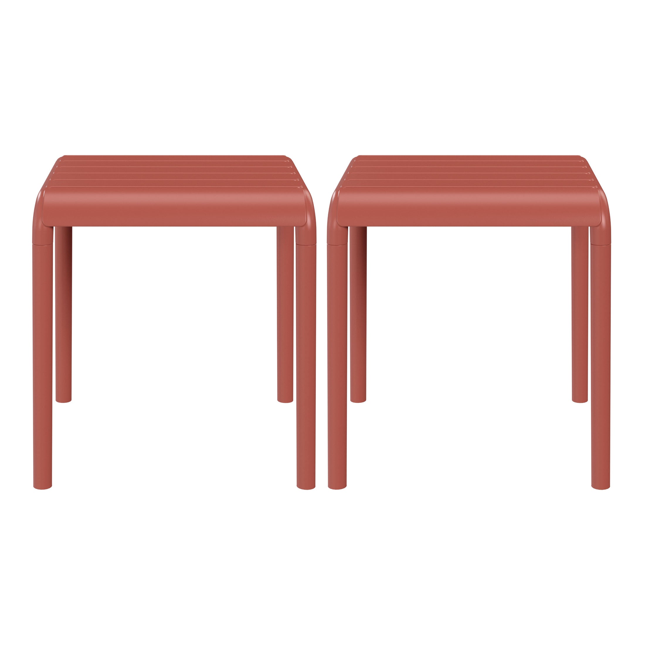 Sunshine Plastic Modern Outdoor Patio Accent Side Tables (Set of 2)
