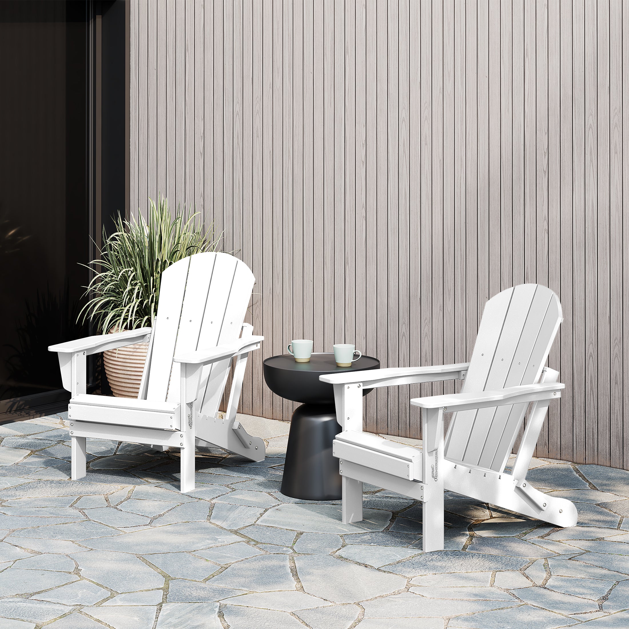 Paradise Westintrends 2 piece set outdoor folding Poly Adirondack chair