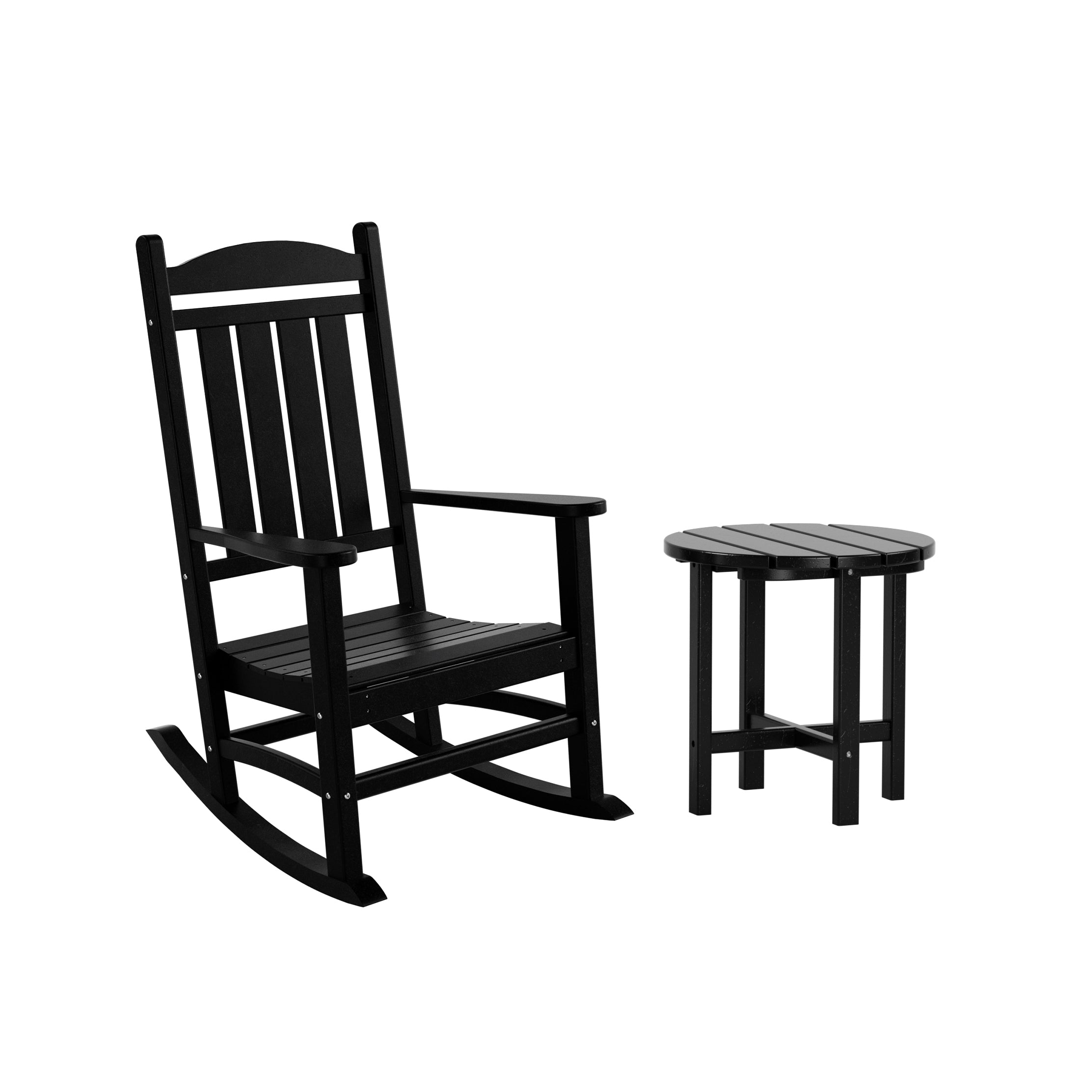 Paradise Outdoor Patio Porch Rocking Chair with Side Table Set