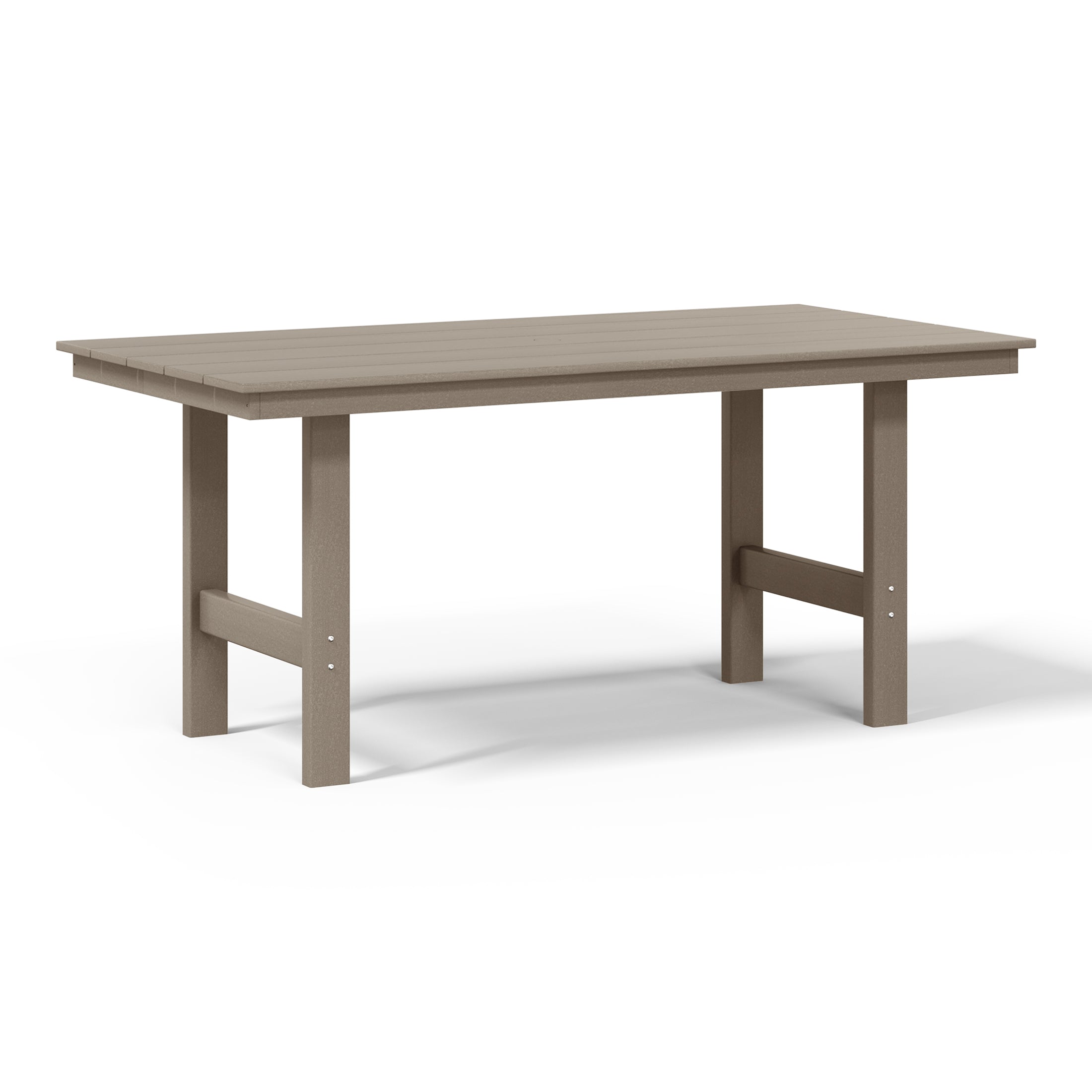 Palms Outdoor Modern HDPE 66" Wide Rectangle Patio Dining Table for 6