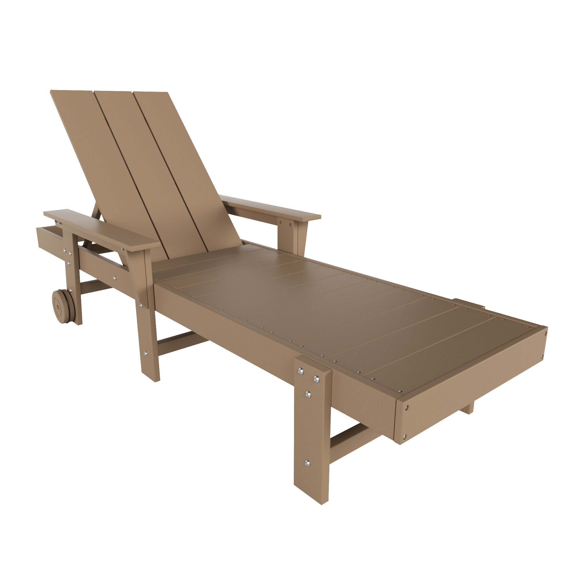 Palms Modern Reclining Chaise Lounge With Arms & Wheels