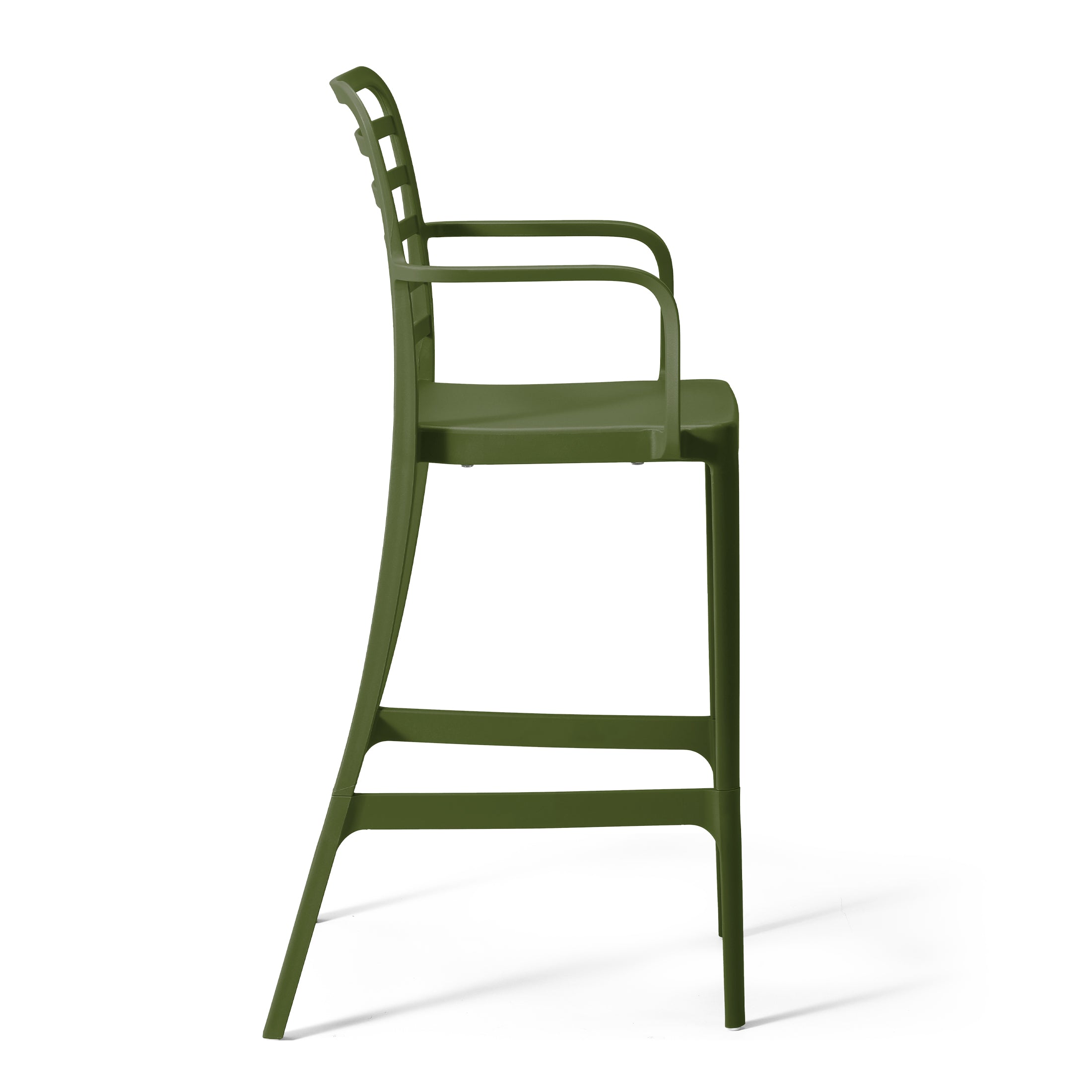 Sunshine 29.5" Outdoor Polypropylene Plastic Patio Bar Height Stools (Set of 2)