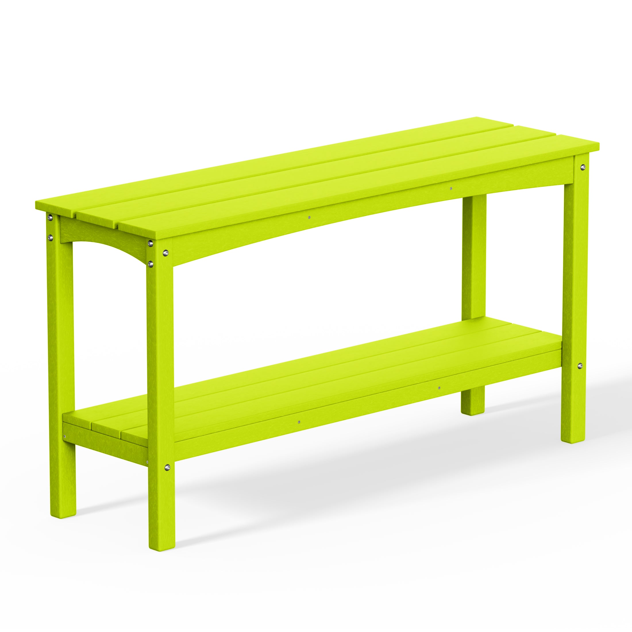 Paradise 55" Outdoor Patio HDPE Adirondack 2-Tier Shelf Console Table