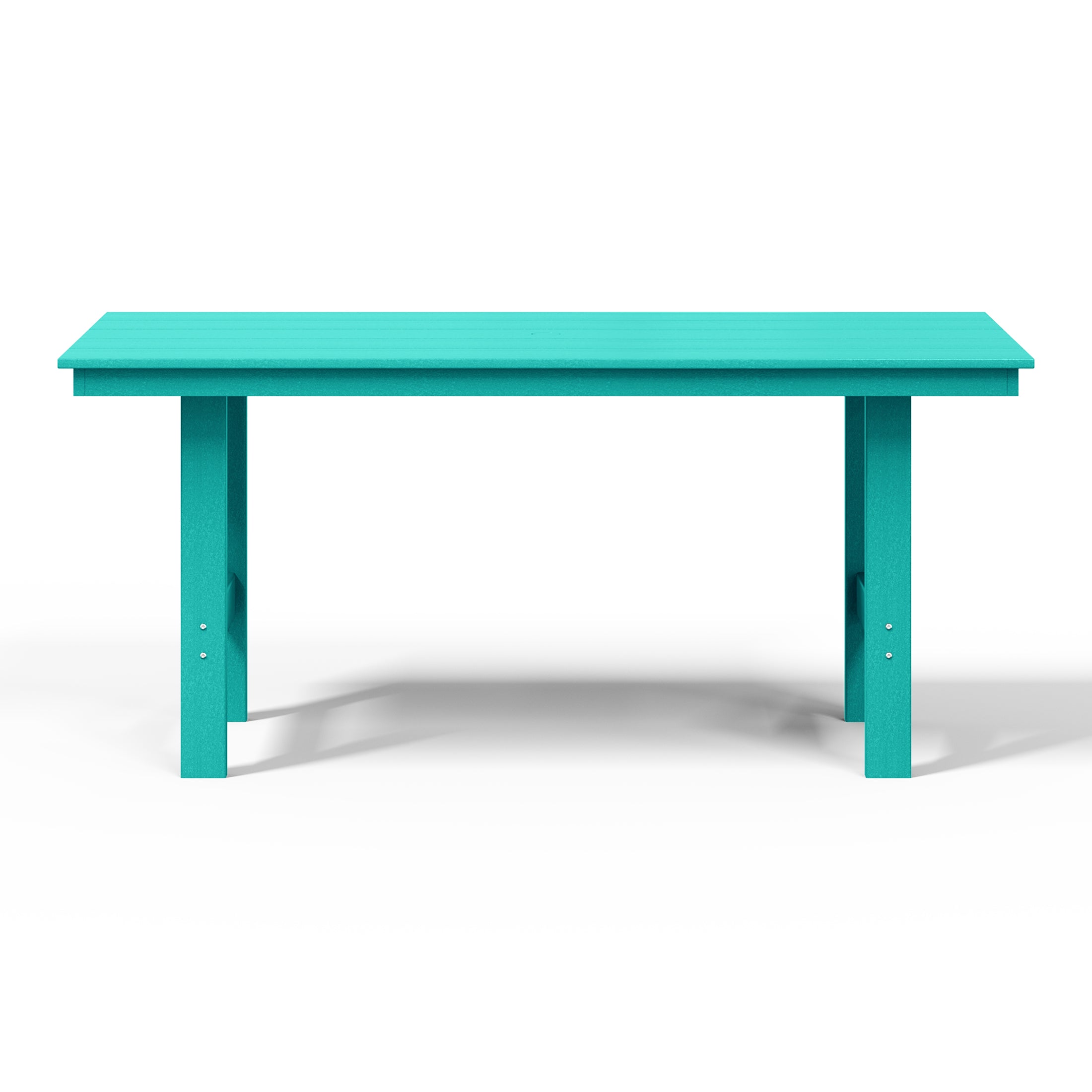 Palms Outdoor Modern HDPE 66" Wide Rectangle Patio Dining Table for 6