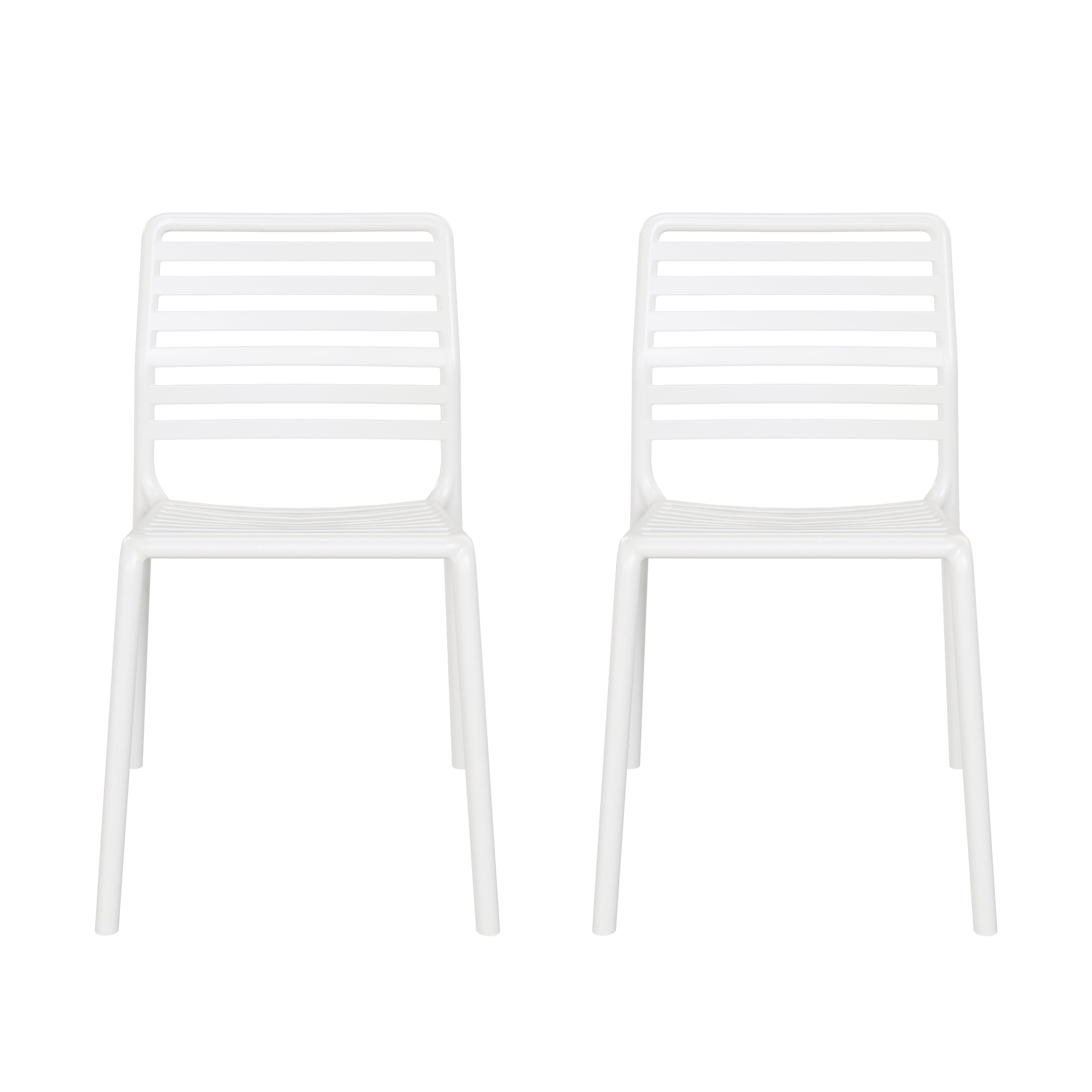 Sunshine Outdoor Stackable Polypropylene Plastic Resin Dining Side Chairs (Set of 2)