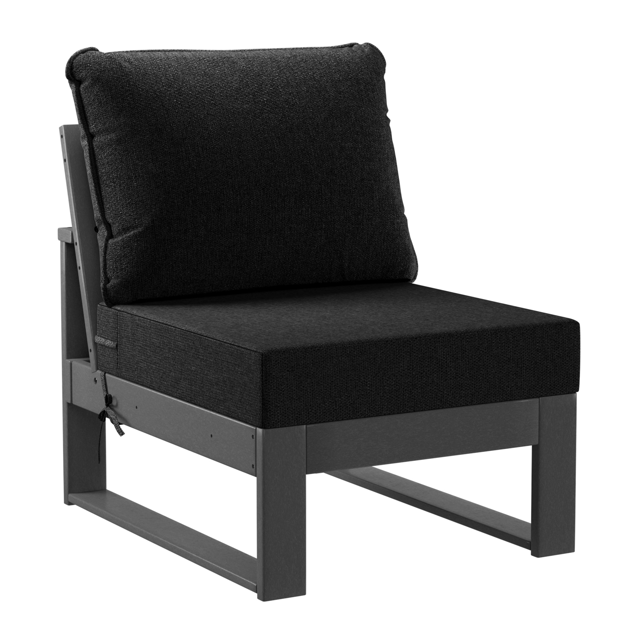 Rockaway Outdoor HDPE All-Weather Modern Deep Seating Patio Sofa with Waterproof Cushions
