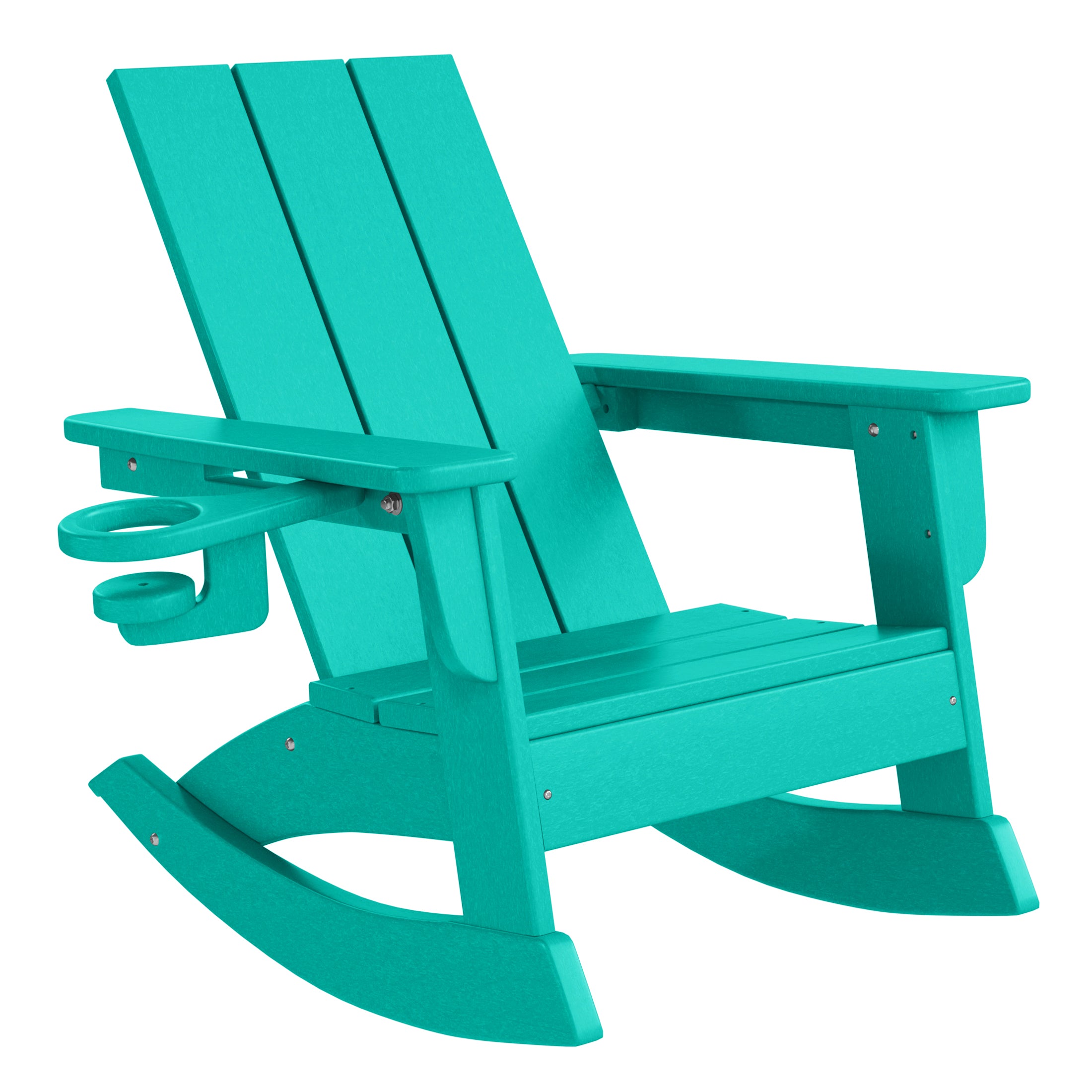 Palms Outdoor HDPE Plastic Preschool Toddler Modern Adirondack Rocking Chairs (Set of 2)