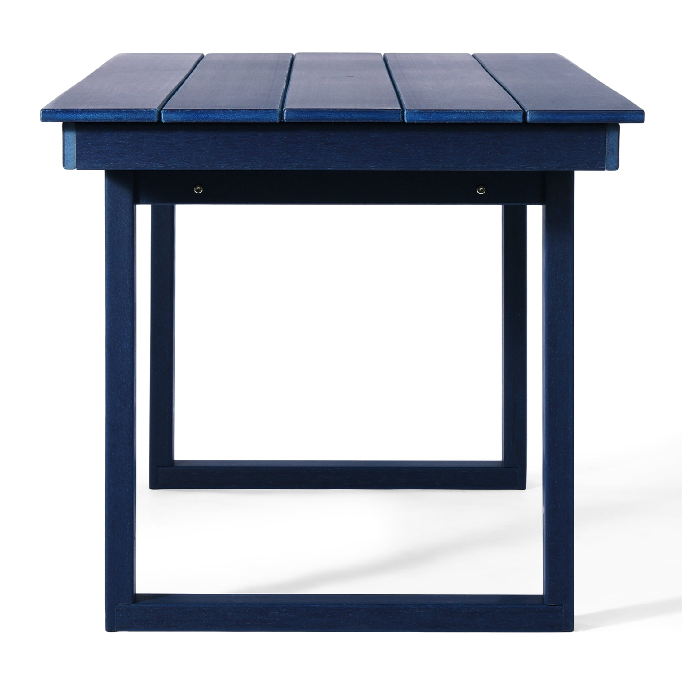 Cambria 68" Outdoor HDPE Modern Rectangular Patio Dining Table With Umbrella Hole