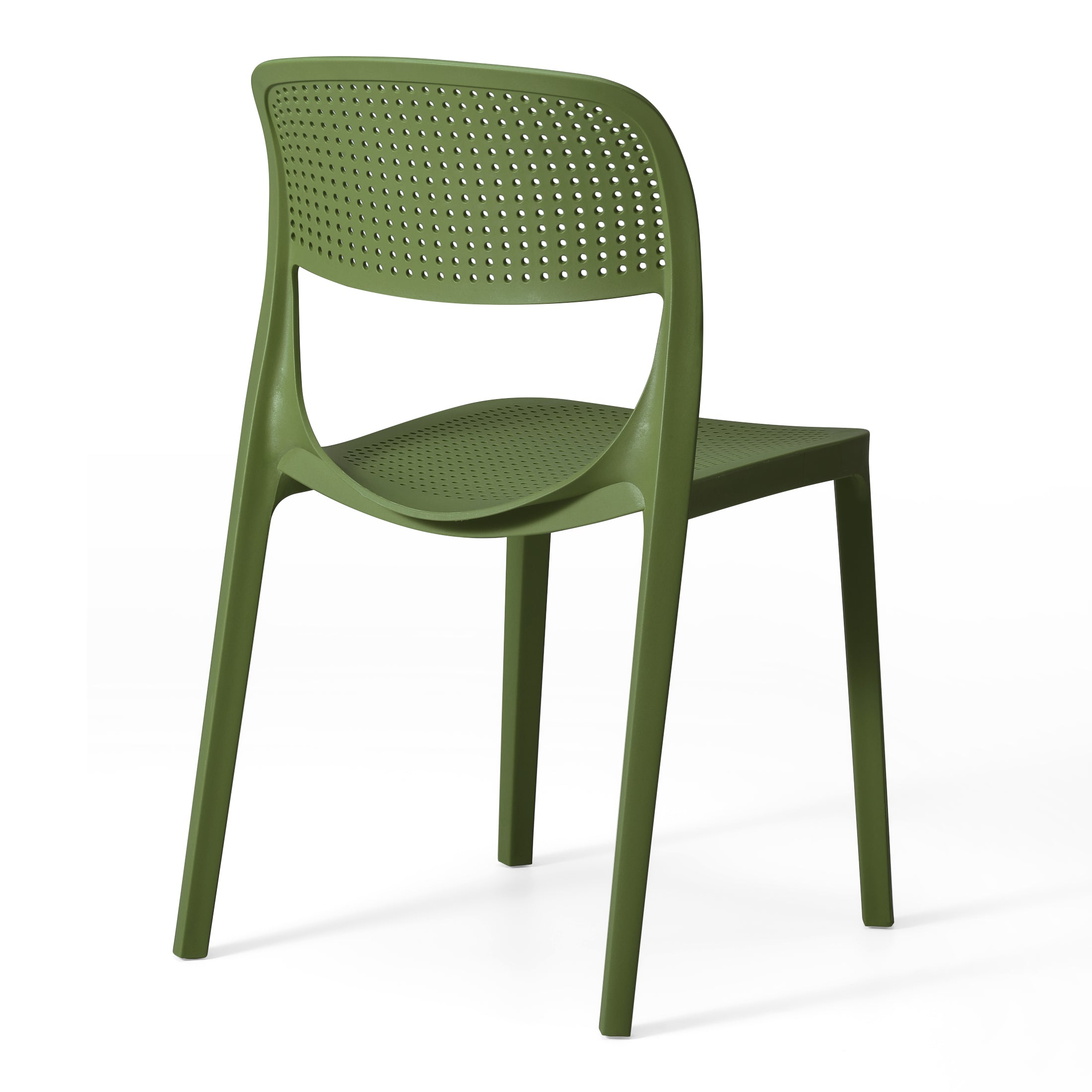 Sunshine Modern Stackable Plastic Resin Patio Dining Side Chair (Set of 2)