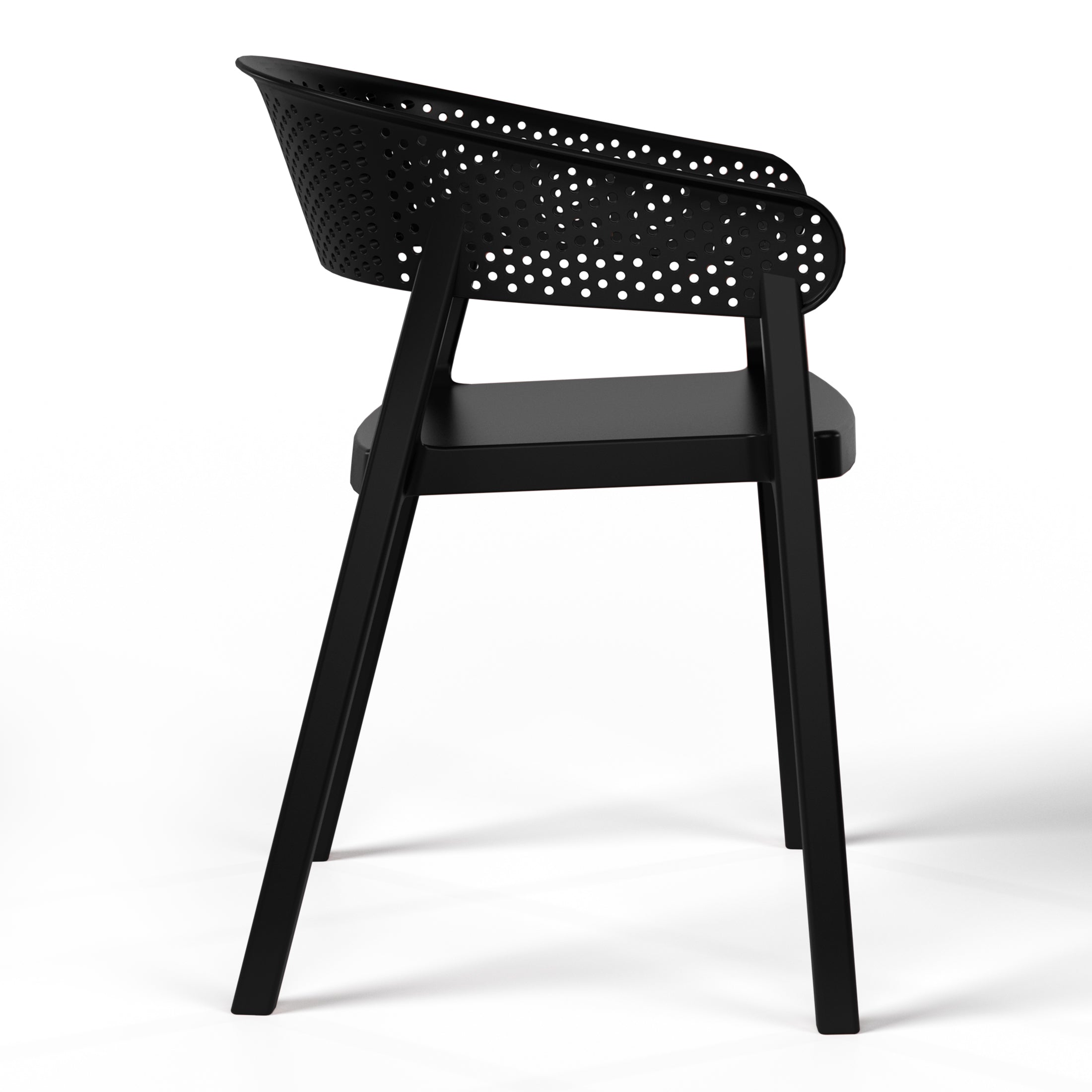 Sunshine Outdoor Modern Stackable Plastic Resin Patio Dining Armchair (Set of 2)