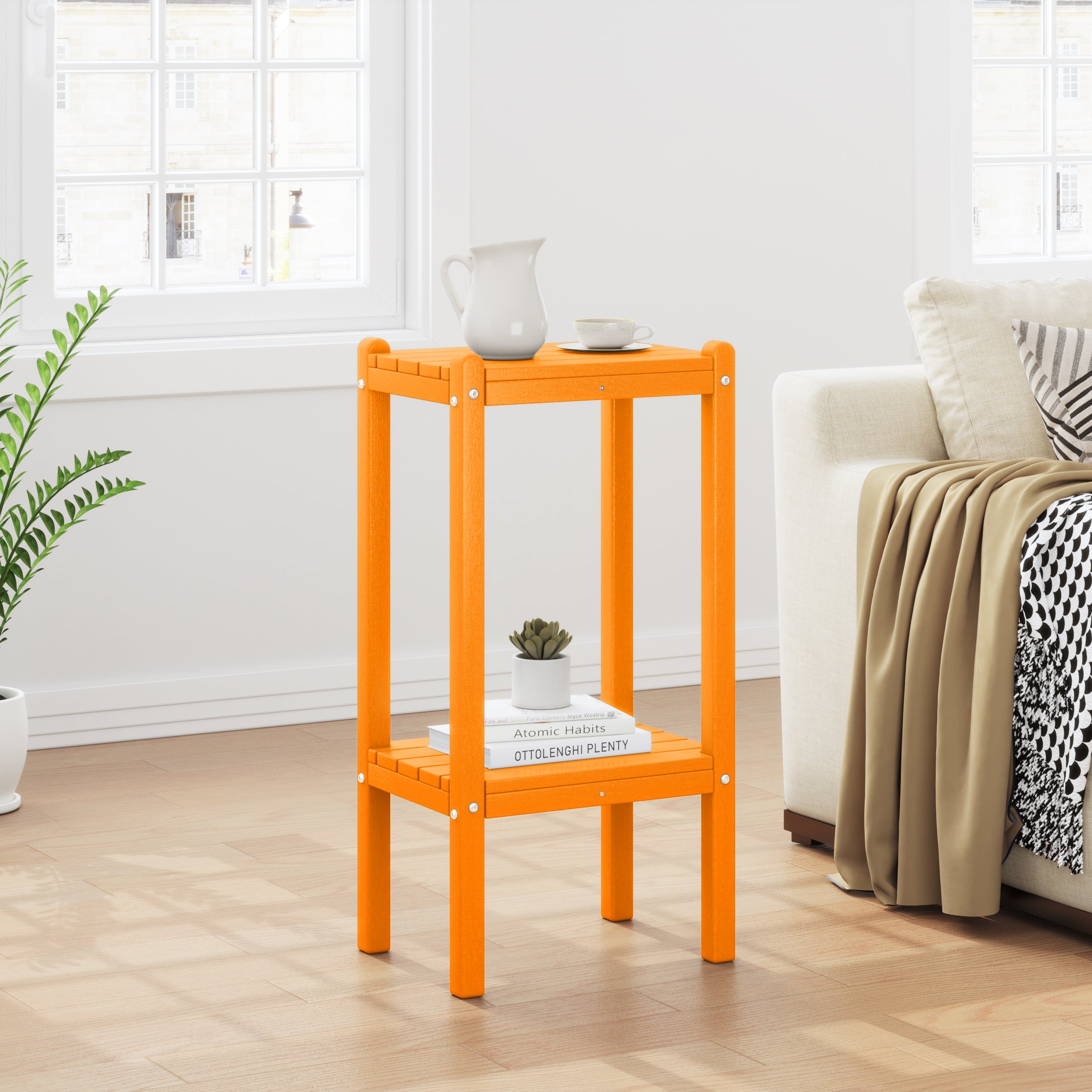 Paradise 36" Outdoor Adirondack HDPE 2-Tier Patio Side Table