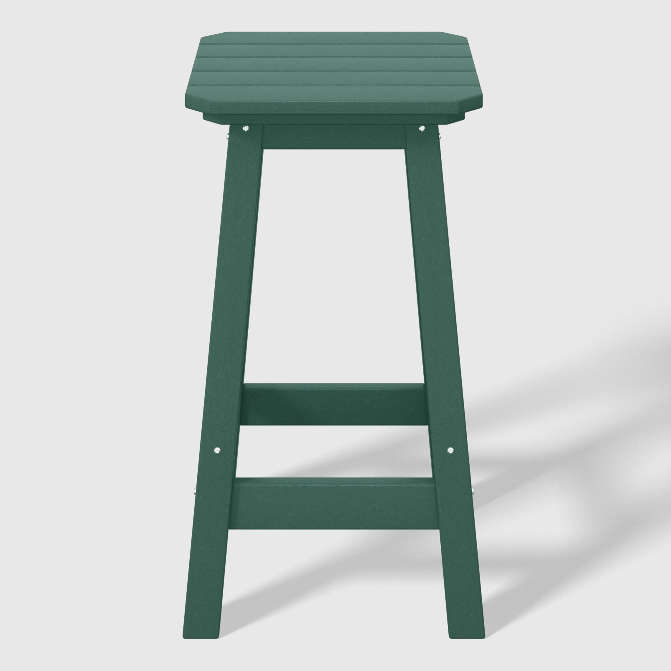 Paradise 24" HDPE Outdoor Patio Counter High Backless Square Bar Stools Set of 2
