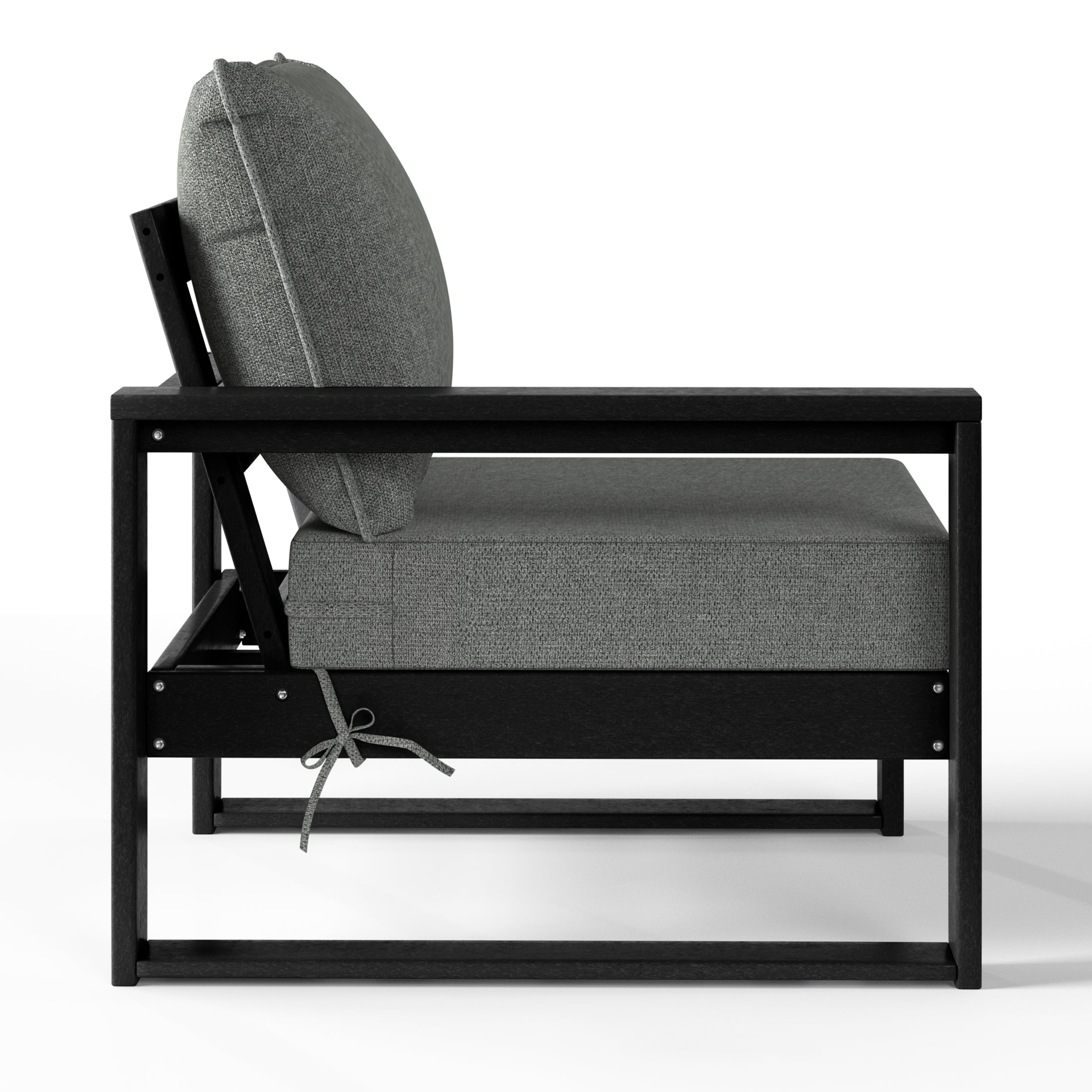 Rockaway Outdoor HDPE Left Arm Sectional Patio Corner Club Chair with Patio Cushions
