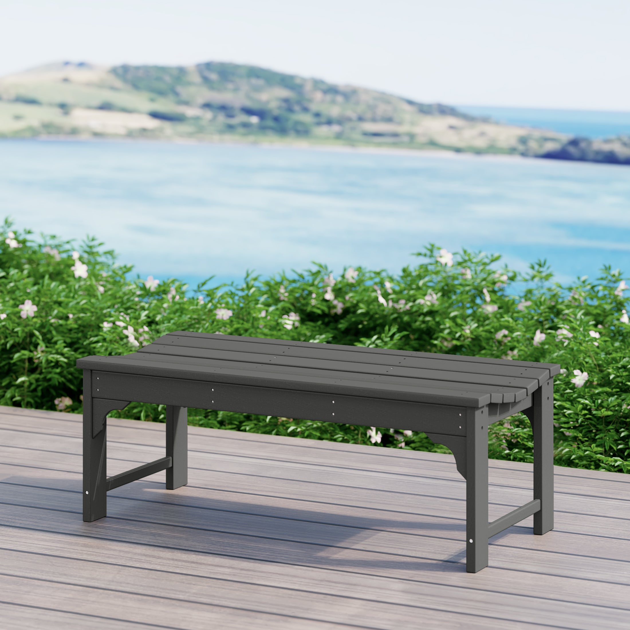 Paradise Westintrends 48" length backless Poly Westin Trendsod Outdoor / Garden bench