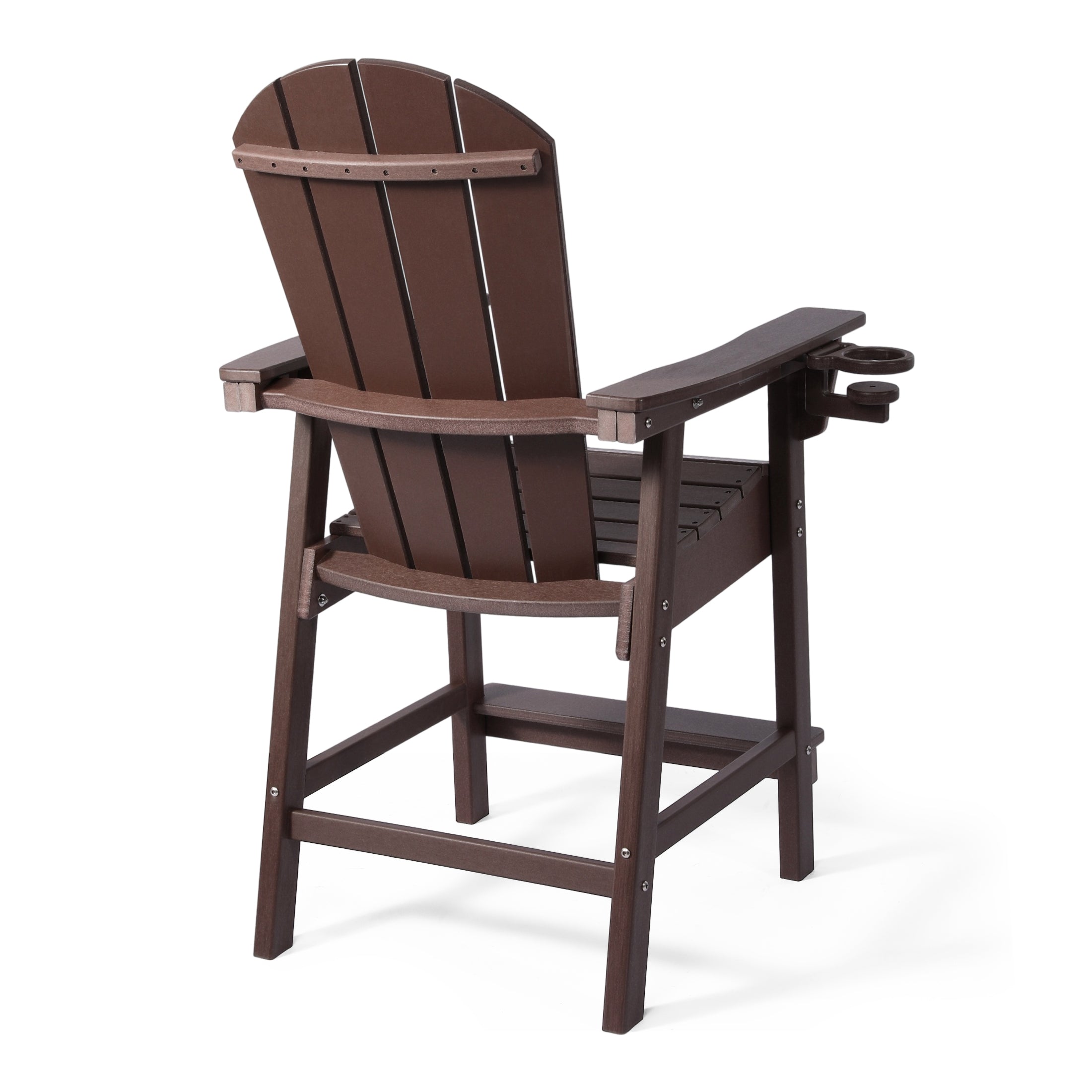 Paradise Outdoor HDPE  Tall Adirondack Counter Height Bar Chair With Cup Holder