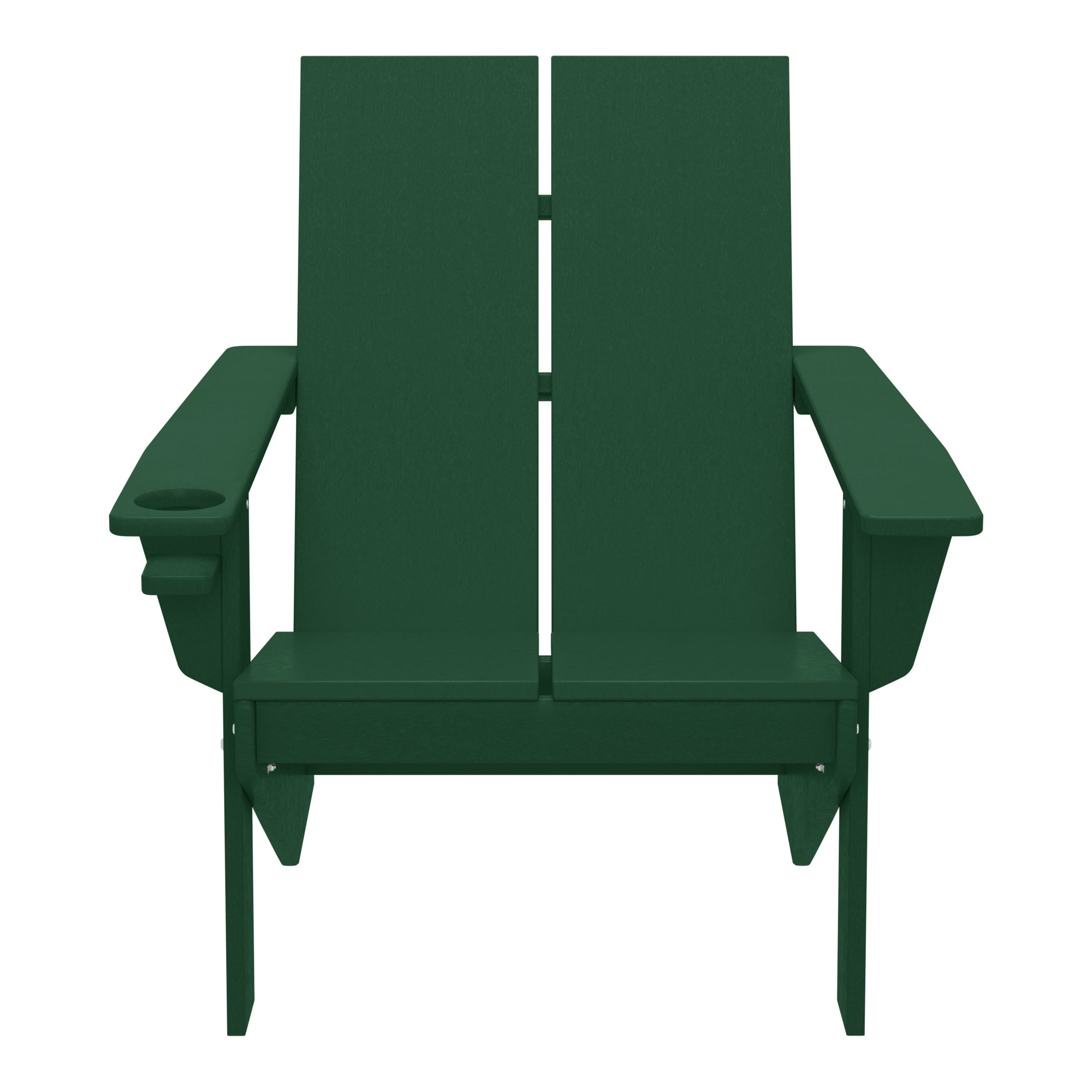 Seaview Outdoor HDPE Modern Adirondack Chair with Cup Holder (Set of 2)