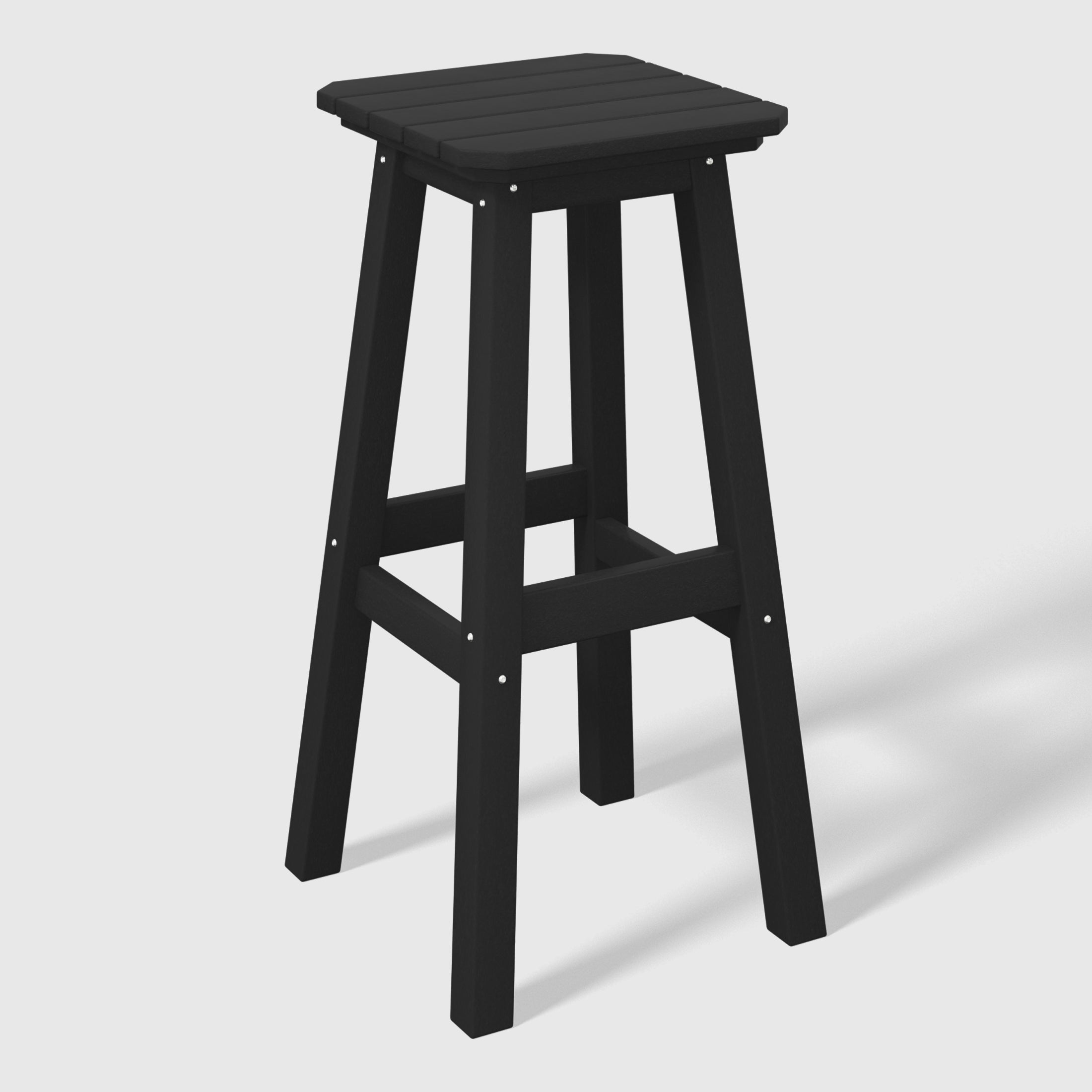 Paradise 29" HDPE Outdoor Patio Square Bar Stools (Set of 2)