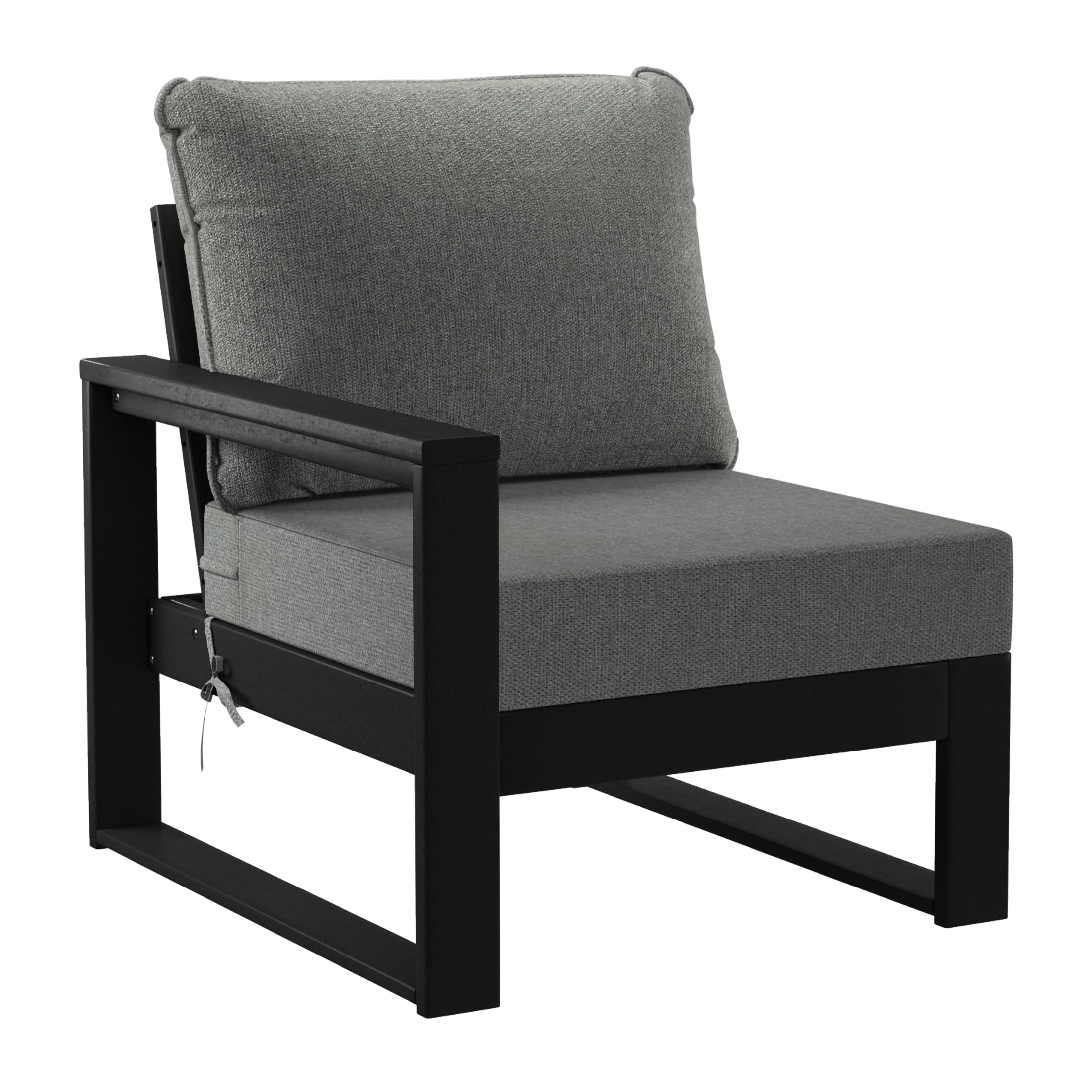 Rockaway Outdoor HDPE All-Weather Modern Deep Seating Patio Sofa with Waterproof Cushions