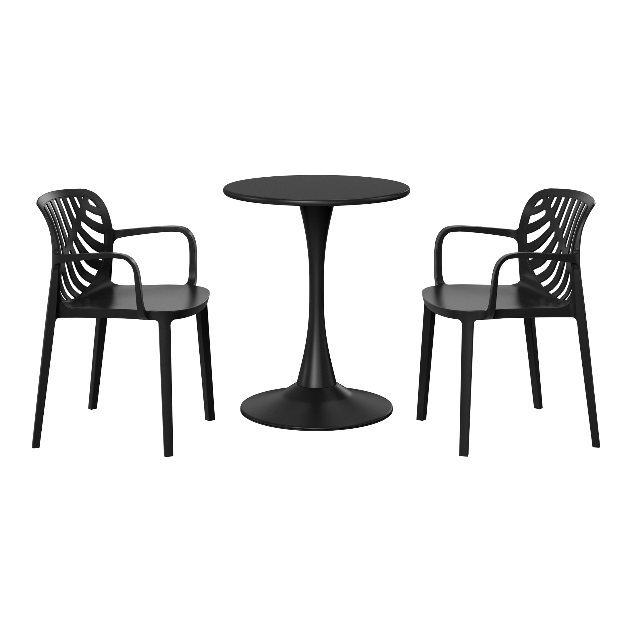 Sunshine 3-Piece Outdoor Indoor Metal Patio Dining Table Set With Stackable Patio Chairs