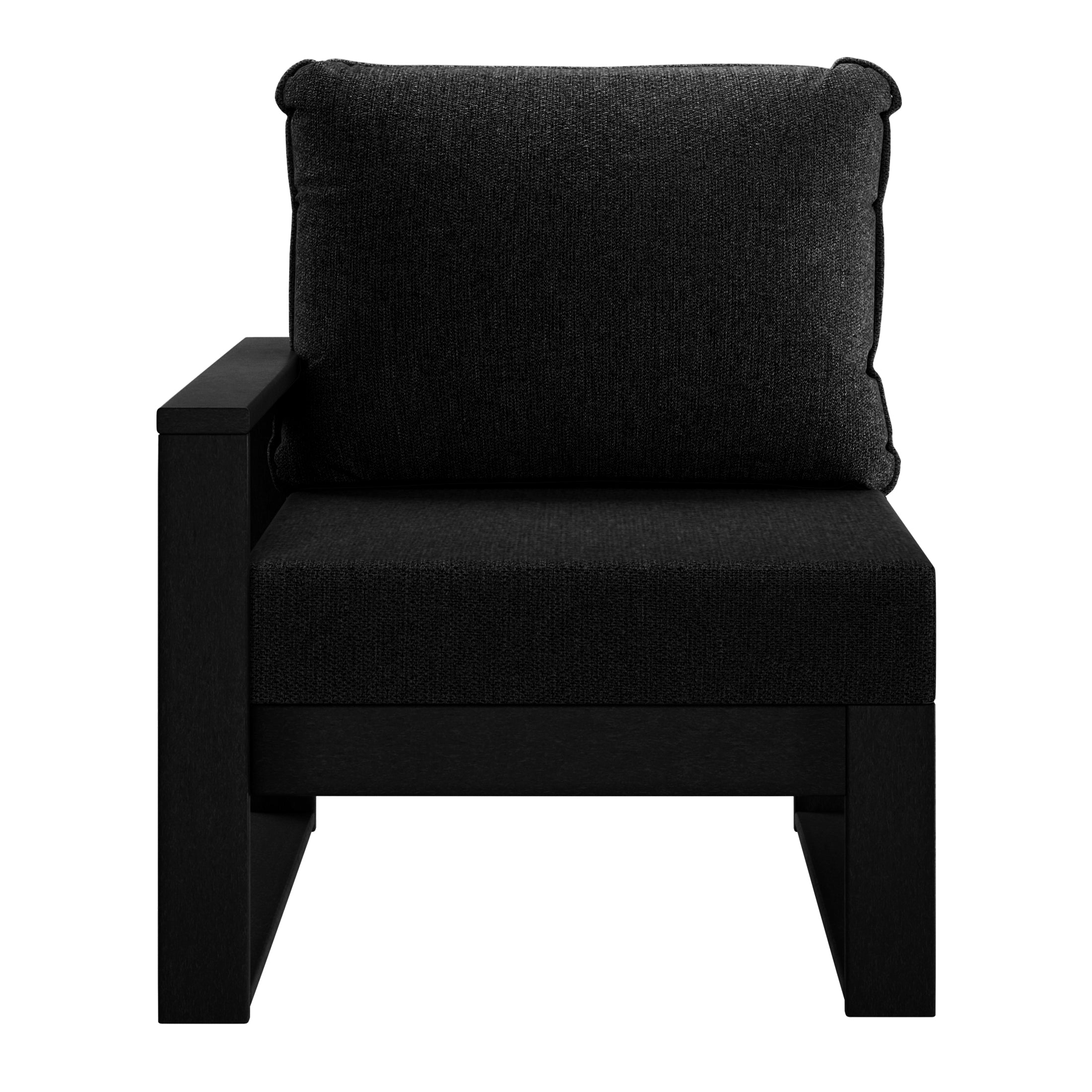 Rockaway Outdoor HDPE Left Arm Sectional Patio Corner Club Chair with Patio Cushions