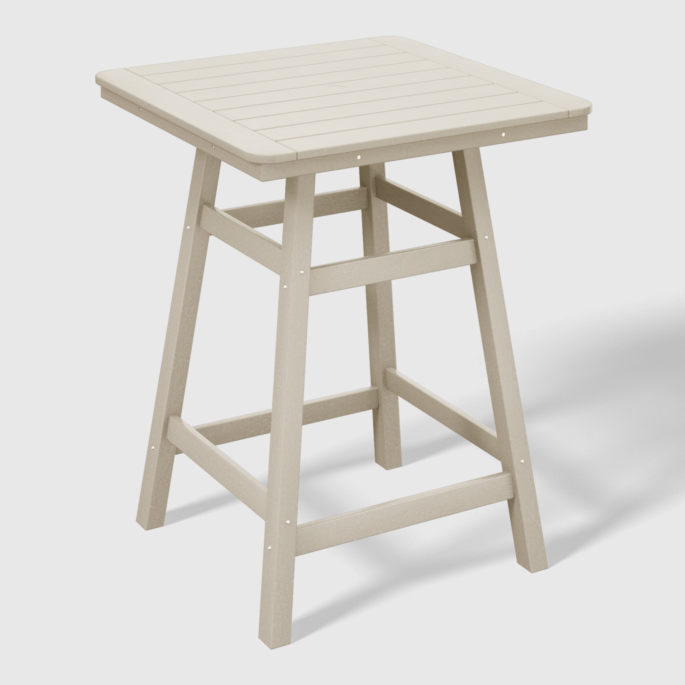 Paradise 30" Square Outdoor Patio Counter High Bistro Bar Table With Umbrella Hole