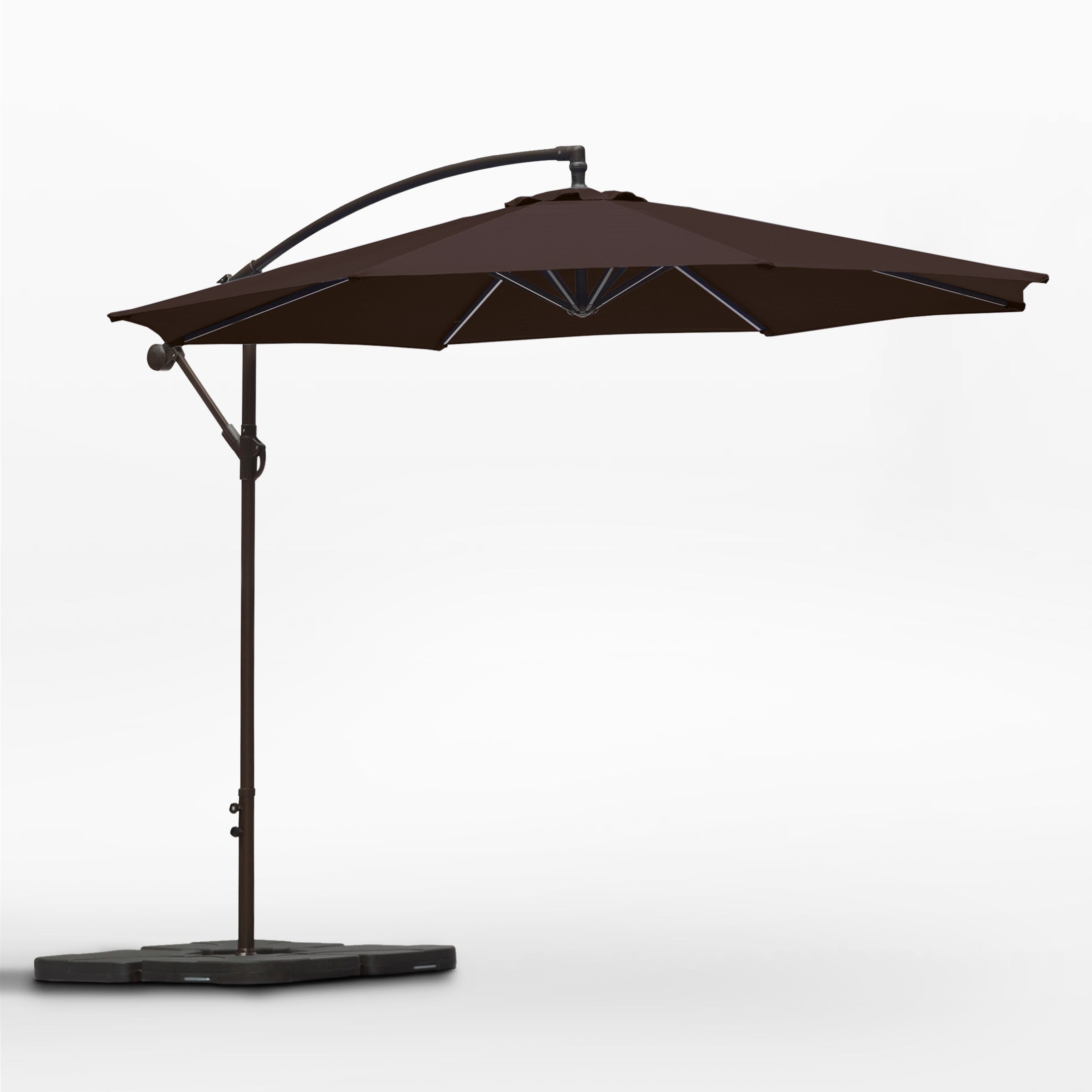 Elm 10 ft. Outdoor / Patio Cantilever Hanging Umbrella with weight base kit