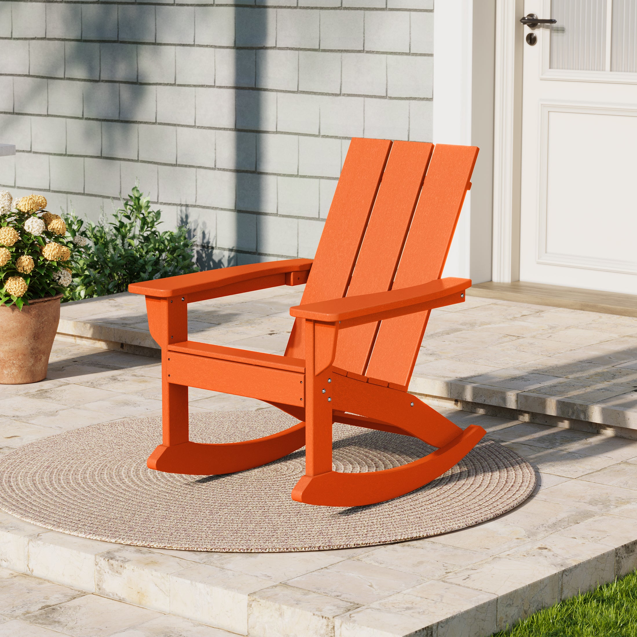 Palms Outdoor Patio Modern Adirondack Rocking Chair