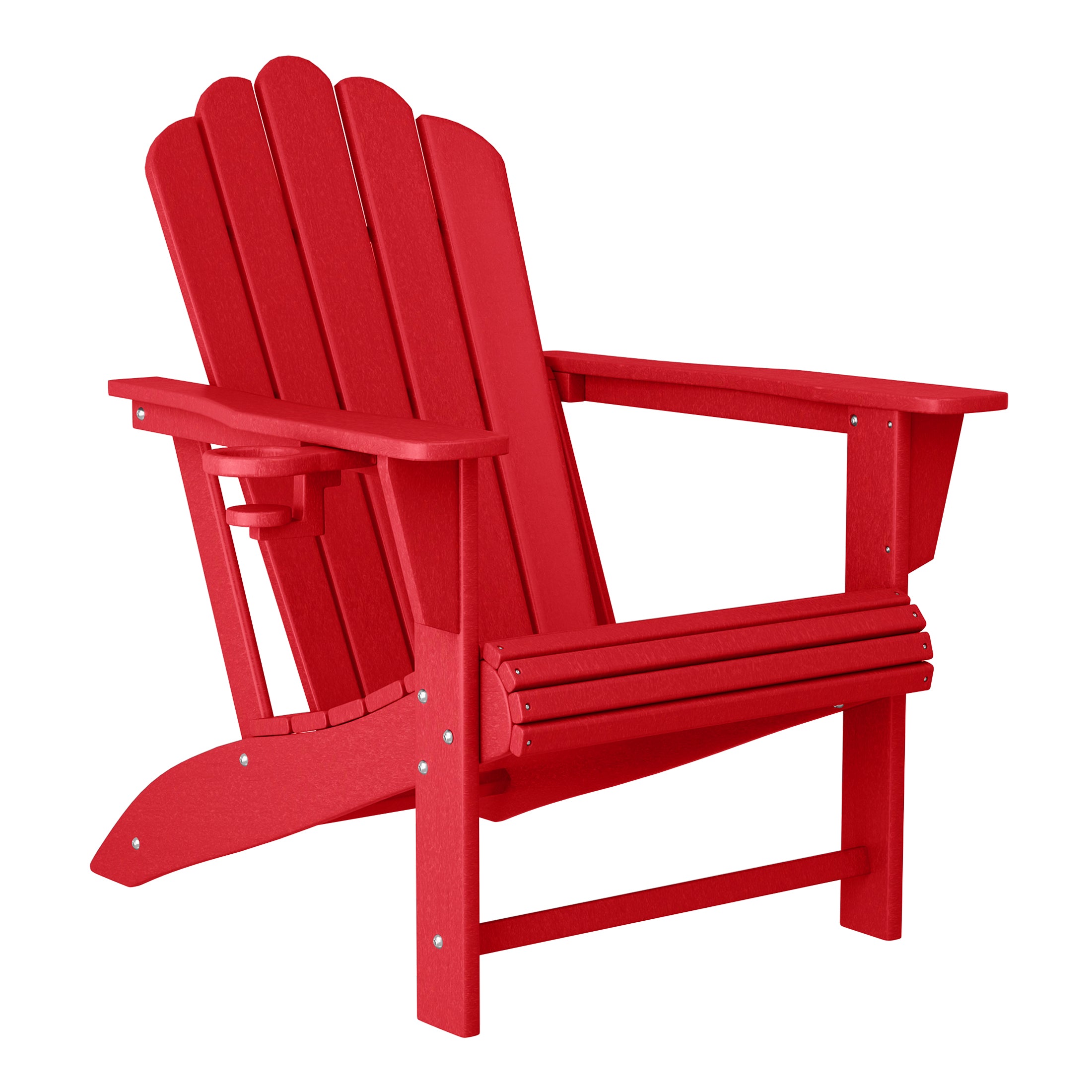 Lakeview Outdoor Patio HDPE Adirondack Chairs With Cup Holders (Set of 2)