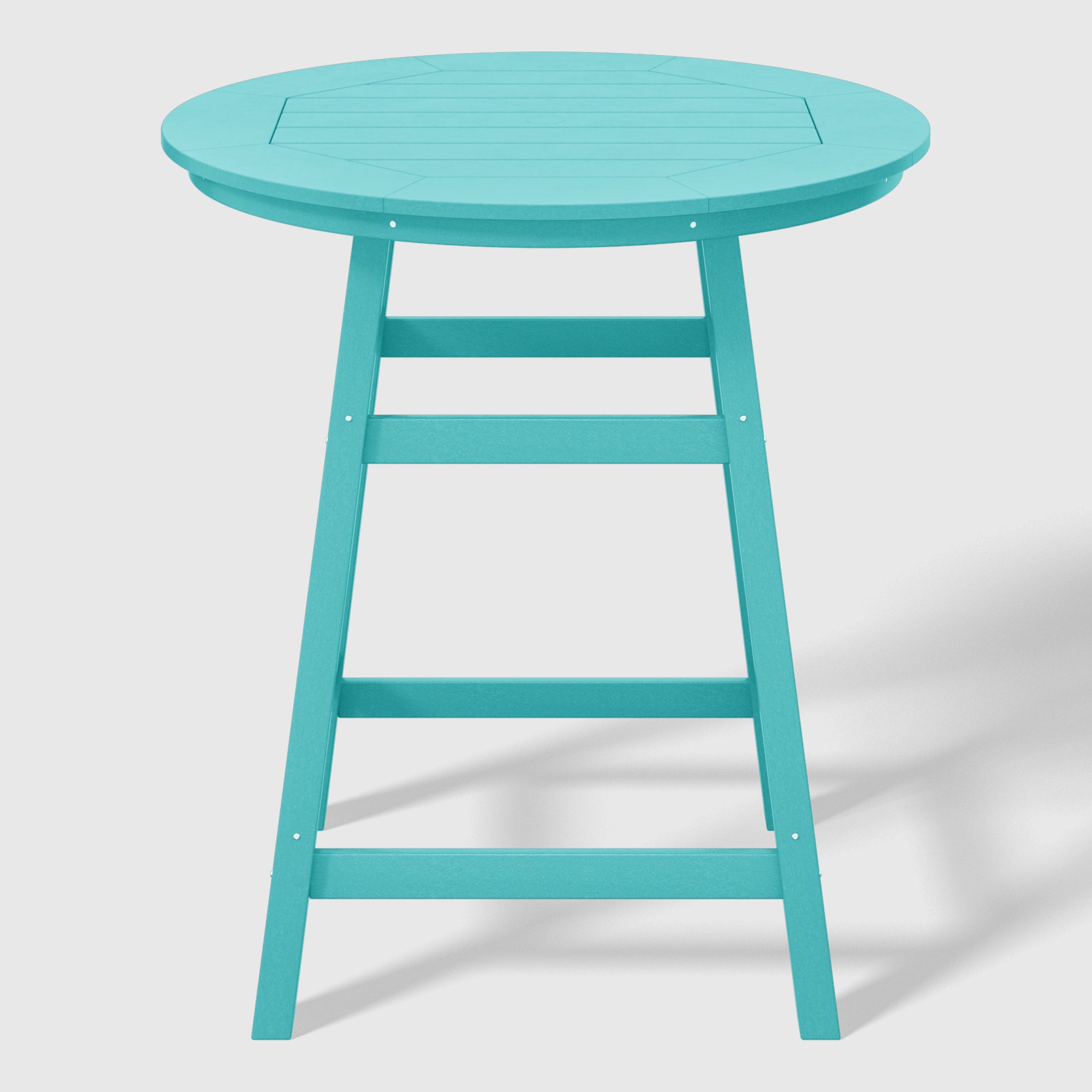 Paradise 5-Piece HDPE Outdoor Patio Dining Bar Bistro Table Set with Counter High Round Bar Stools