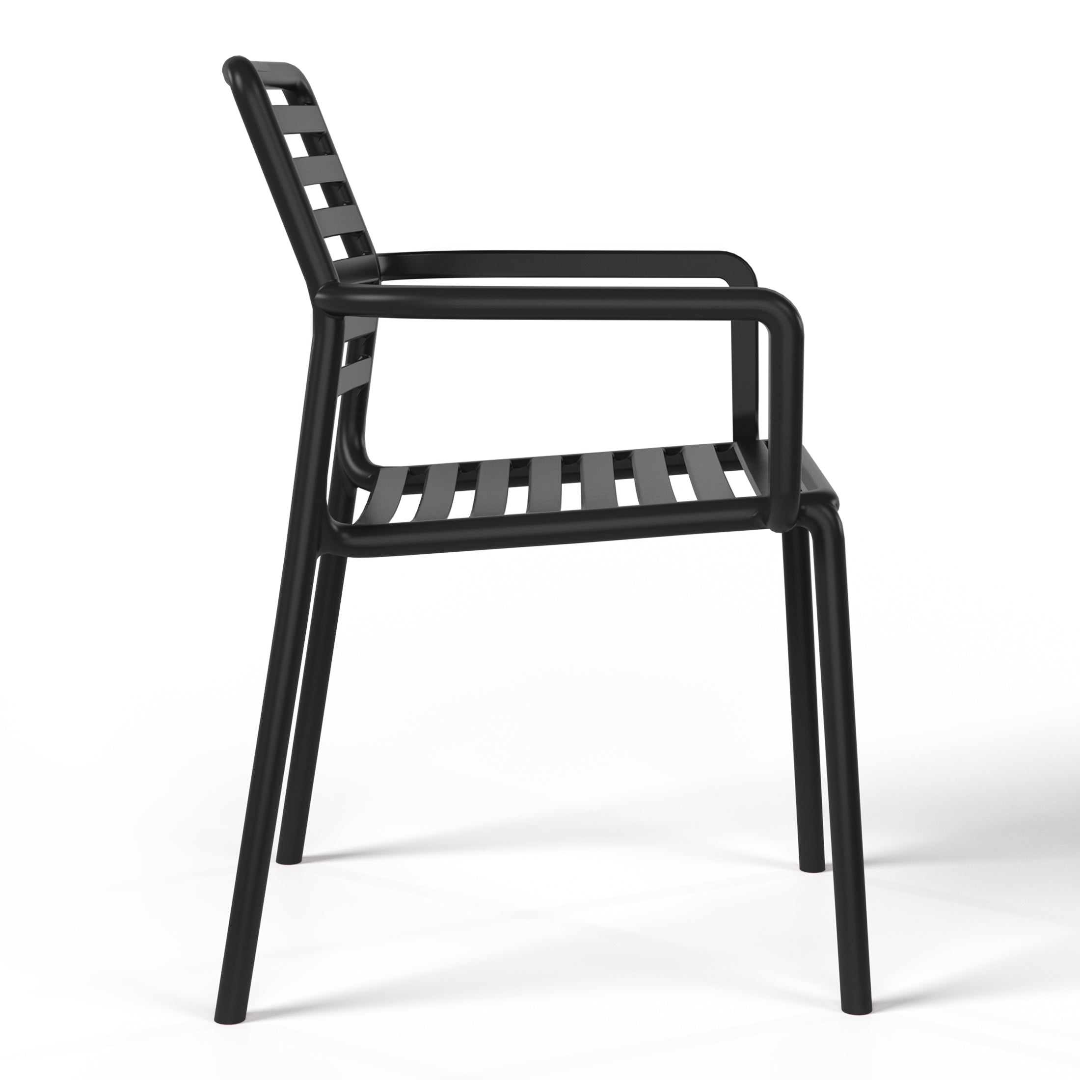 Sunshine Outdoor Stackable Polypropylene Plastic Resin Dining Armchairs (Set of 4)