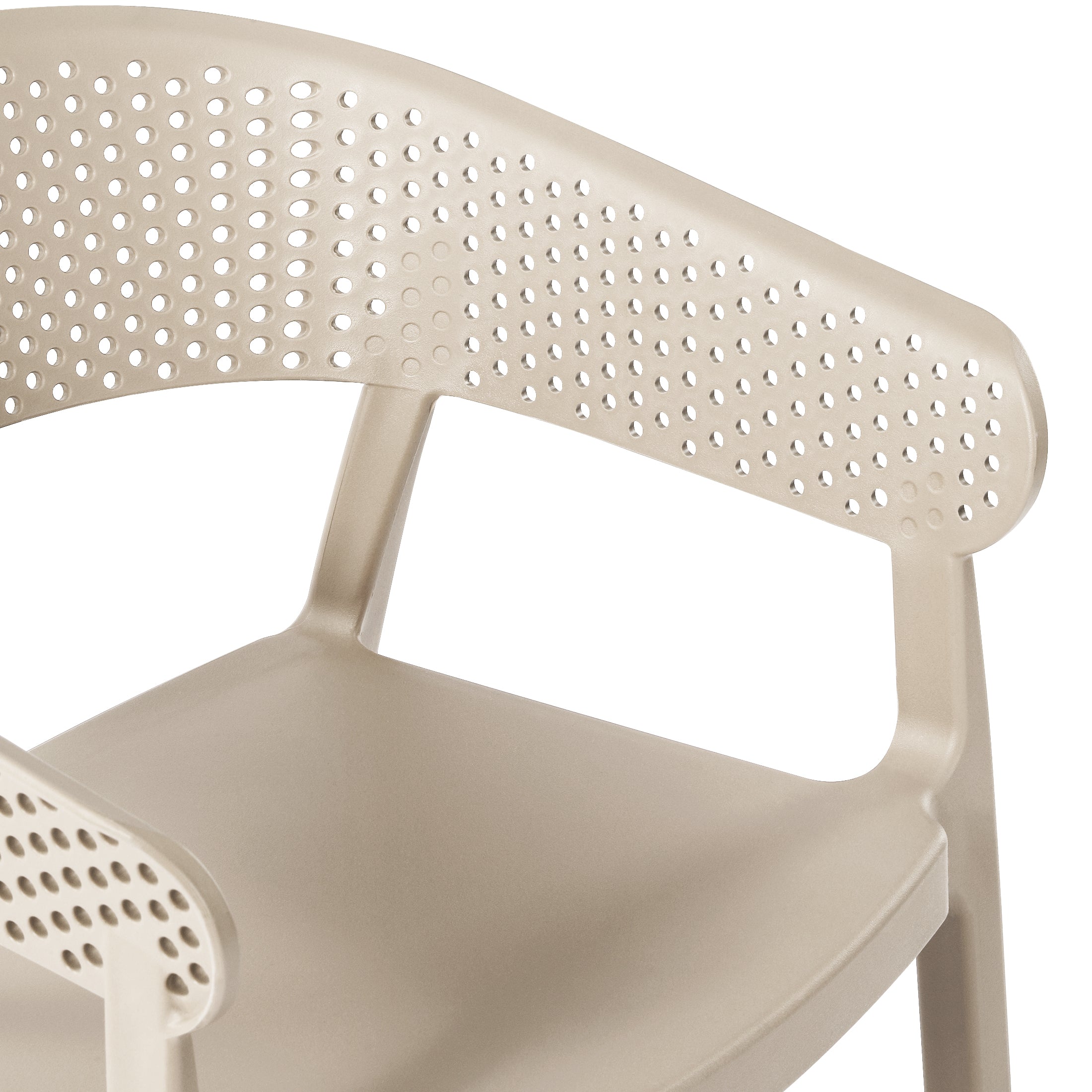 Sunshine Outdoor Modern Stackable Plastic Resin Patio Dining Armchair (Set of 2)