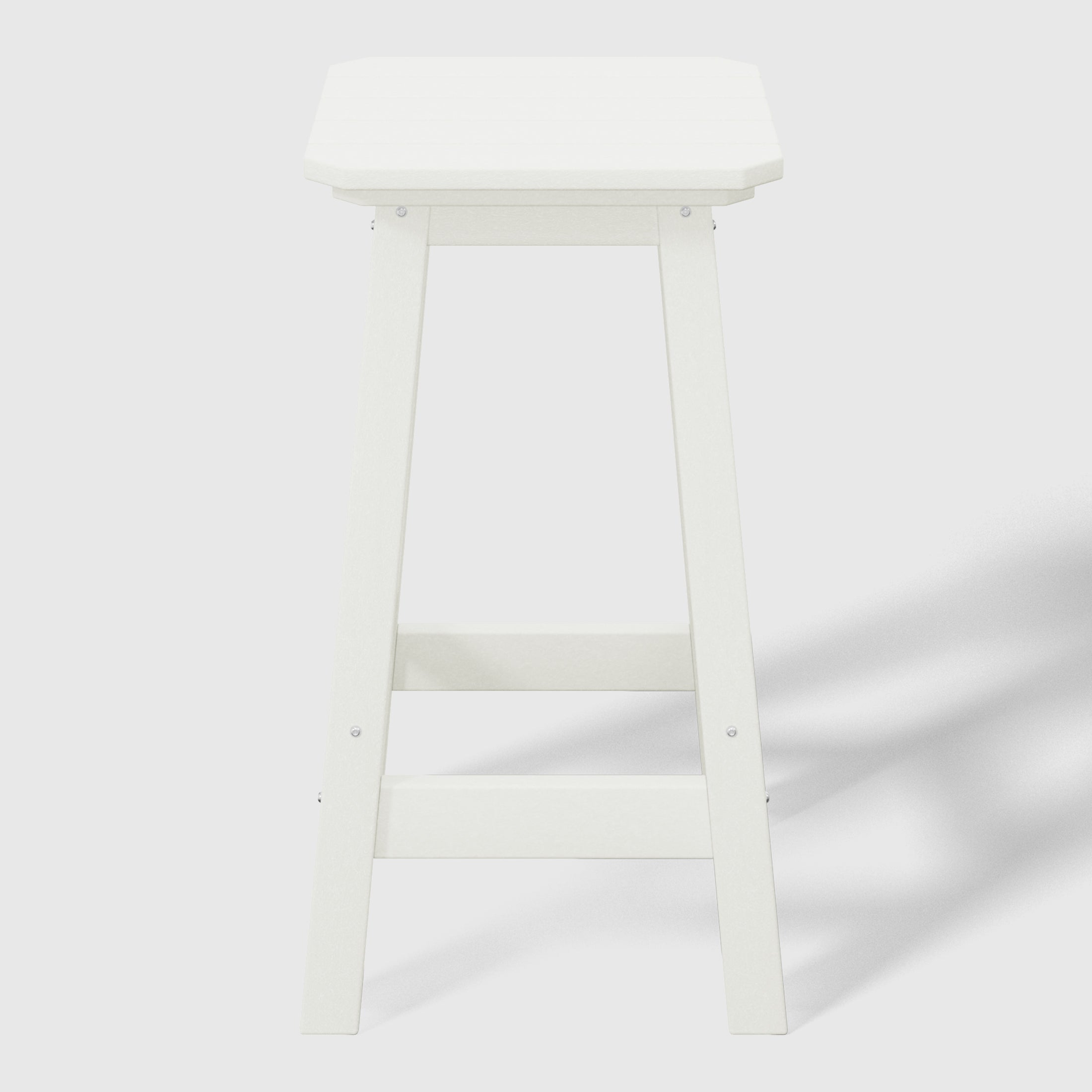Paradise 24" HDPE Outdoor Patio Counter High Backless Square Bar Stools Set of Three