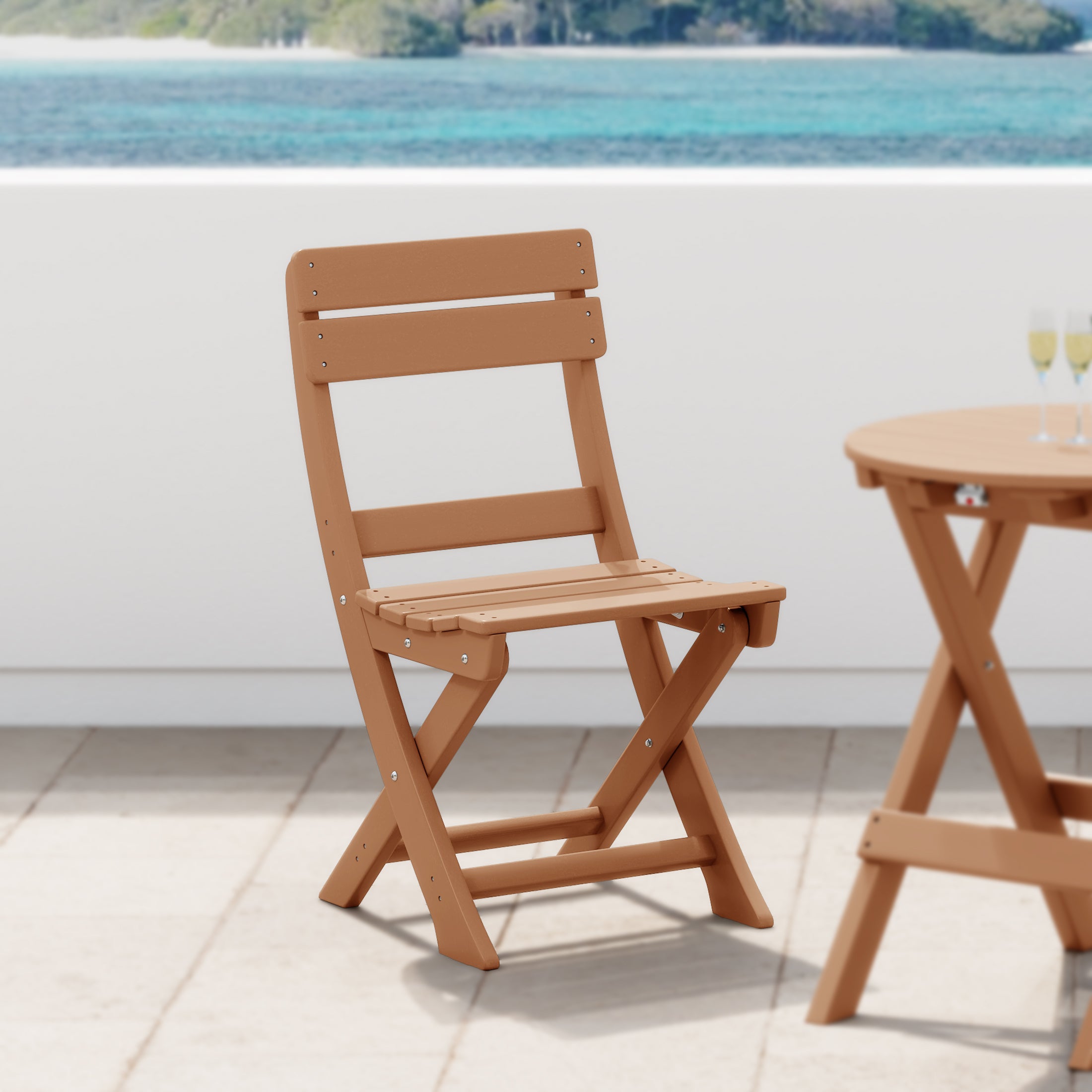 Paradise HDPE Outdoor Patio Modern Folding Dining Chair