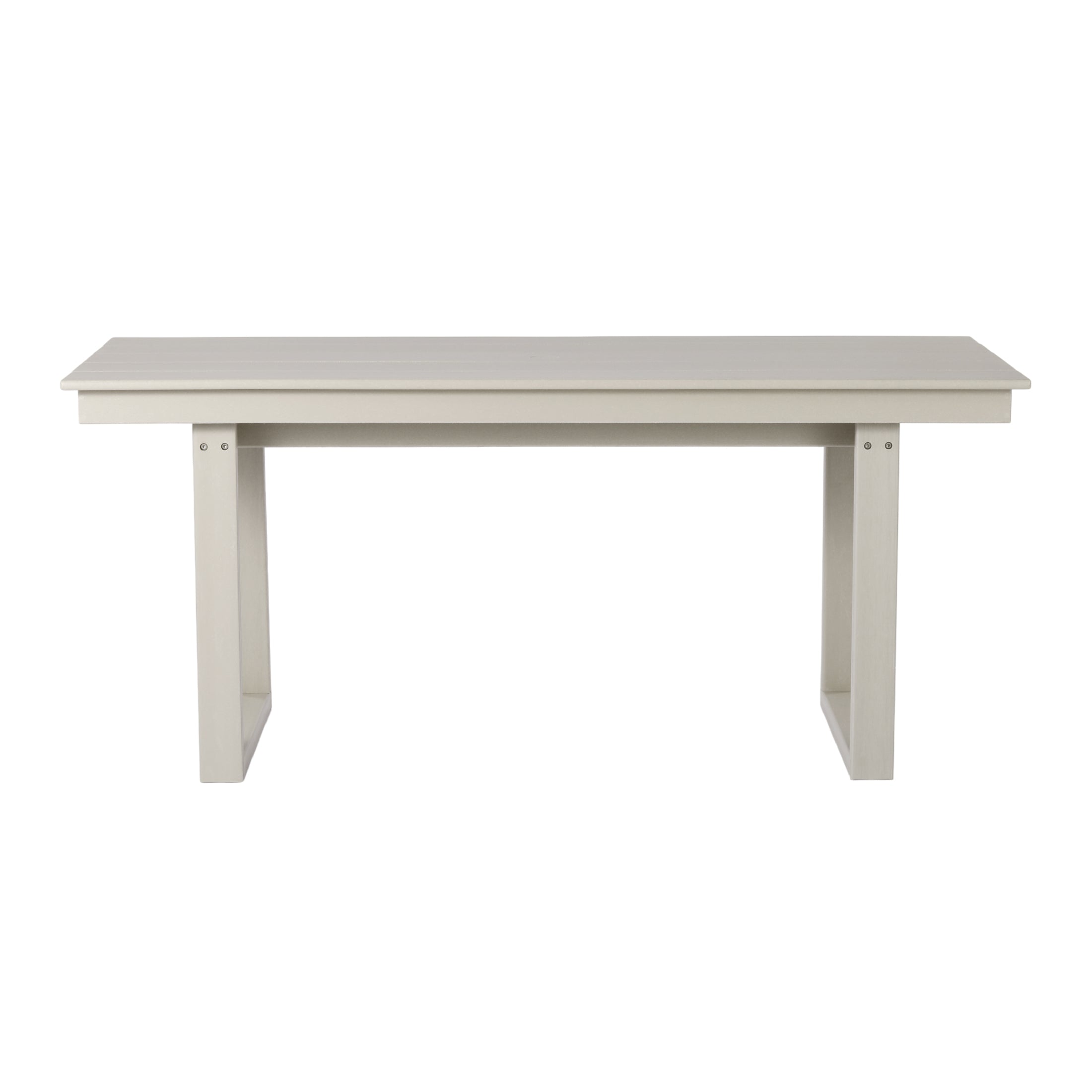Cambria 68" Outdoor HDPE Modern Rectangular Patio Dining Table With Umbrella Hole
