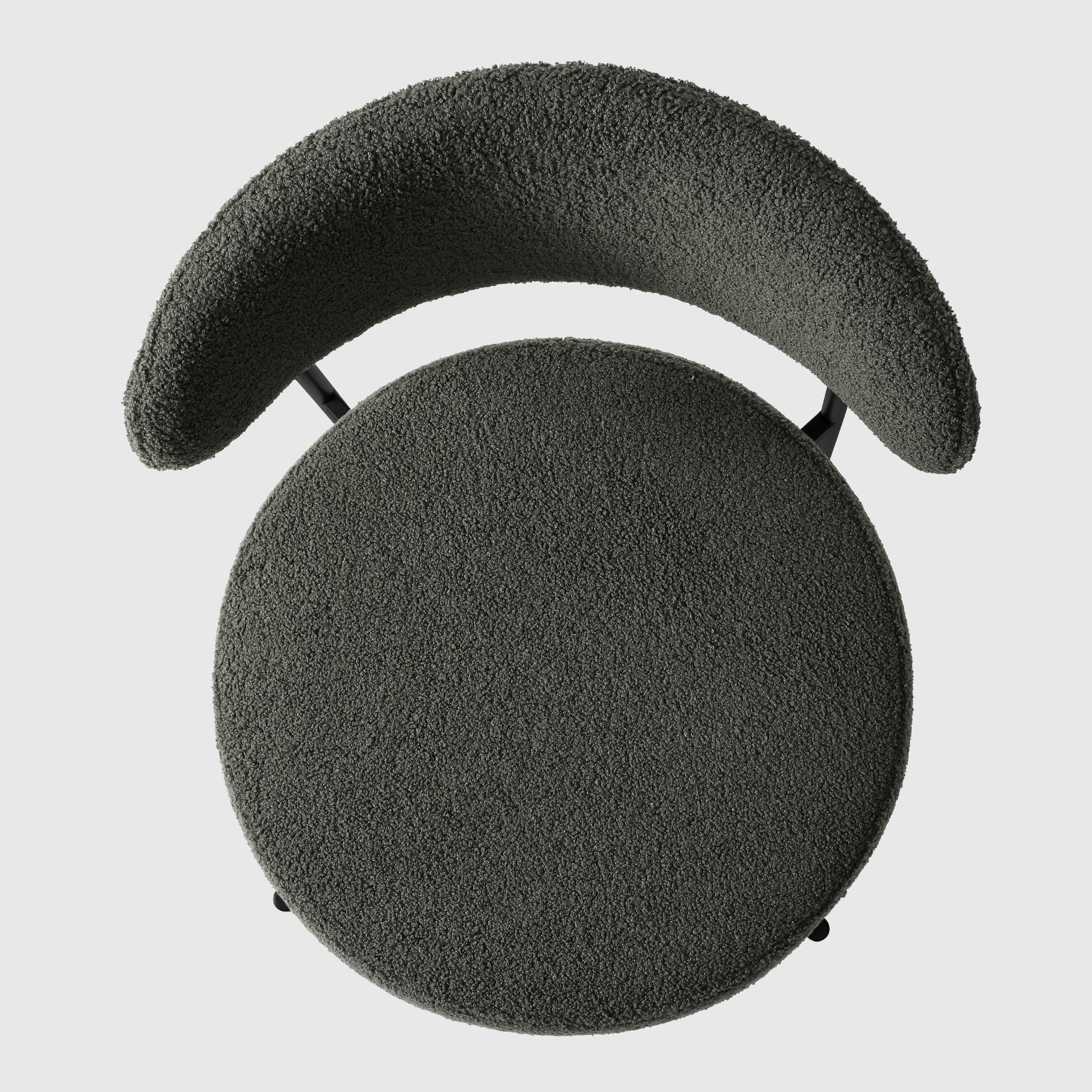 Celine Mid-Century Modern Upholstered Sherpa Round Dining Chairs (Set of 4)