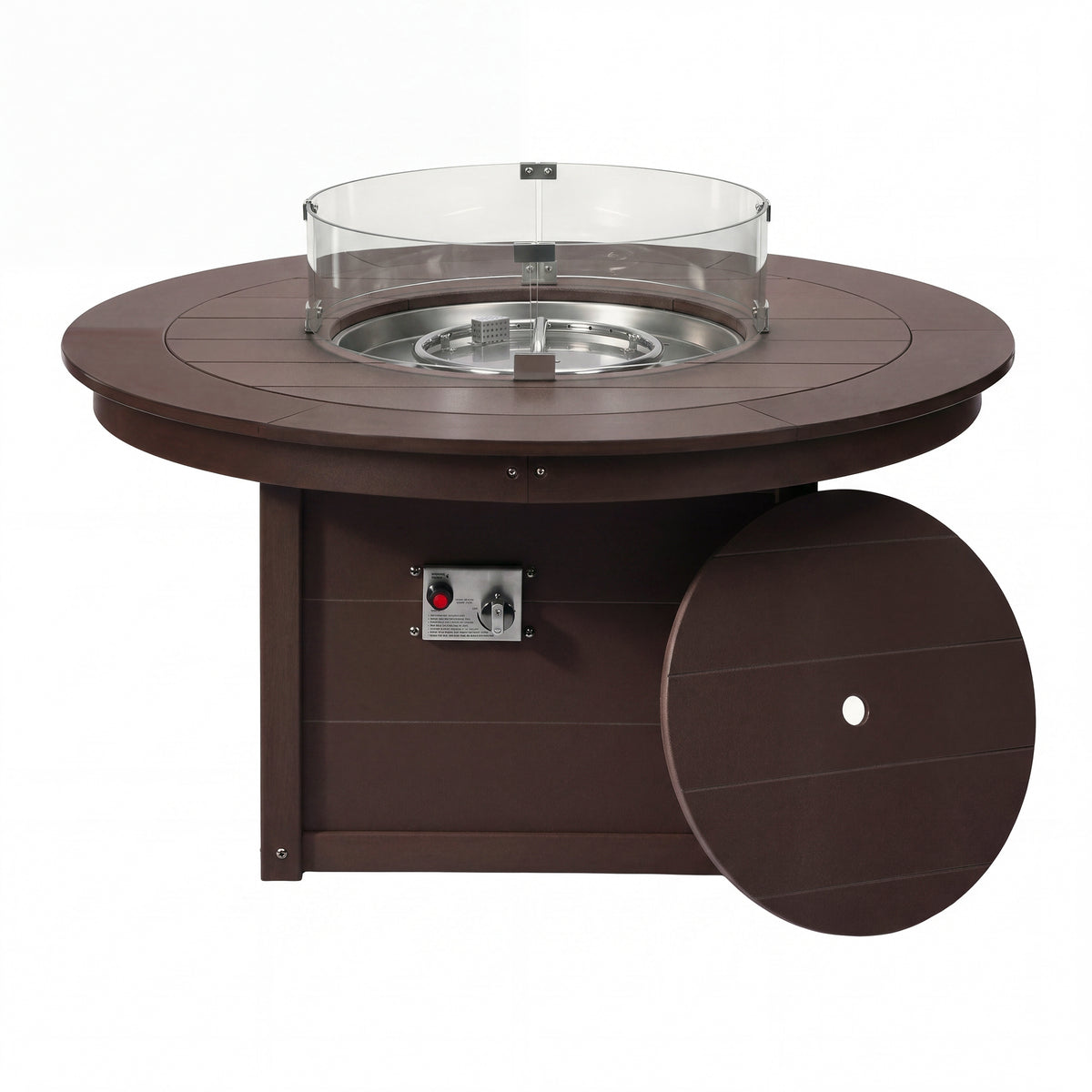 Sol 47" Modern Outdoor 55,000 BTU Patio Propane Round Fire Pit Table