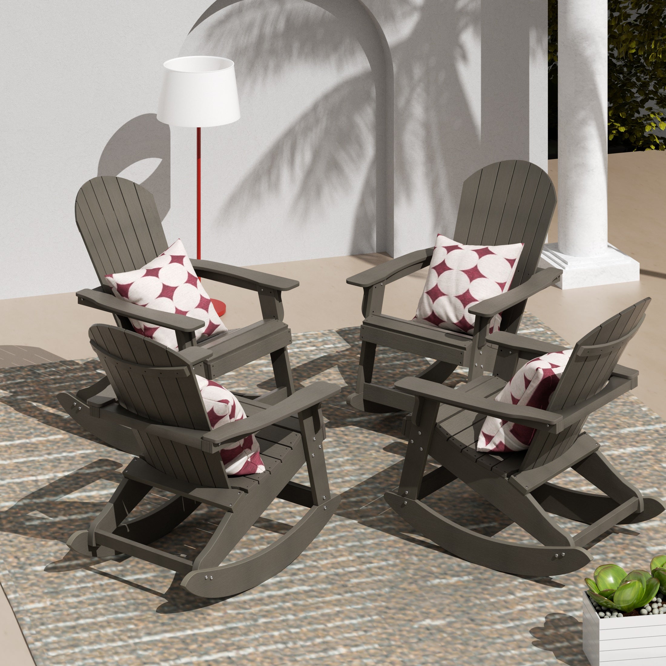 Florence Outdoor Rocking Adirondack Chair (Set of 4)