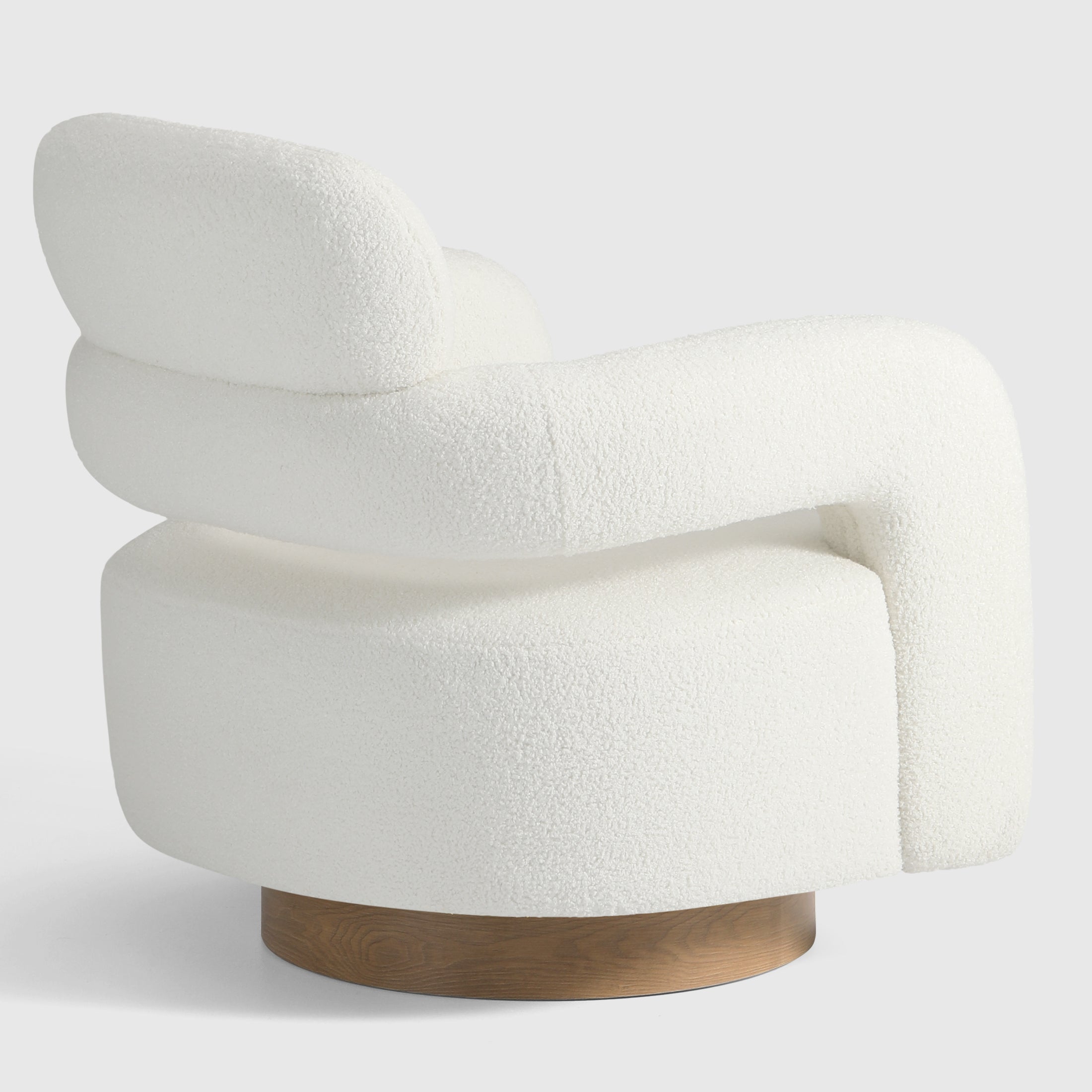 Celine Mid-Century Modern Sherpa Swivel Barrel Accent Chair