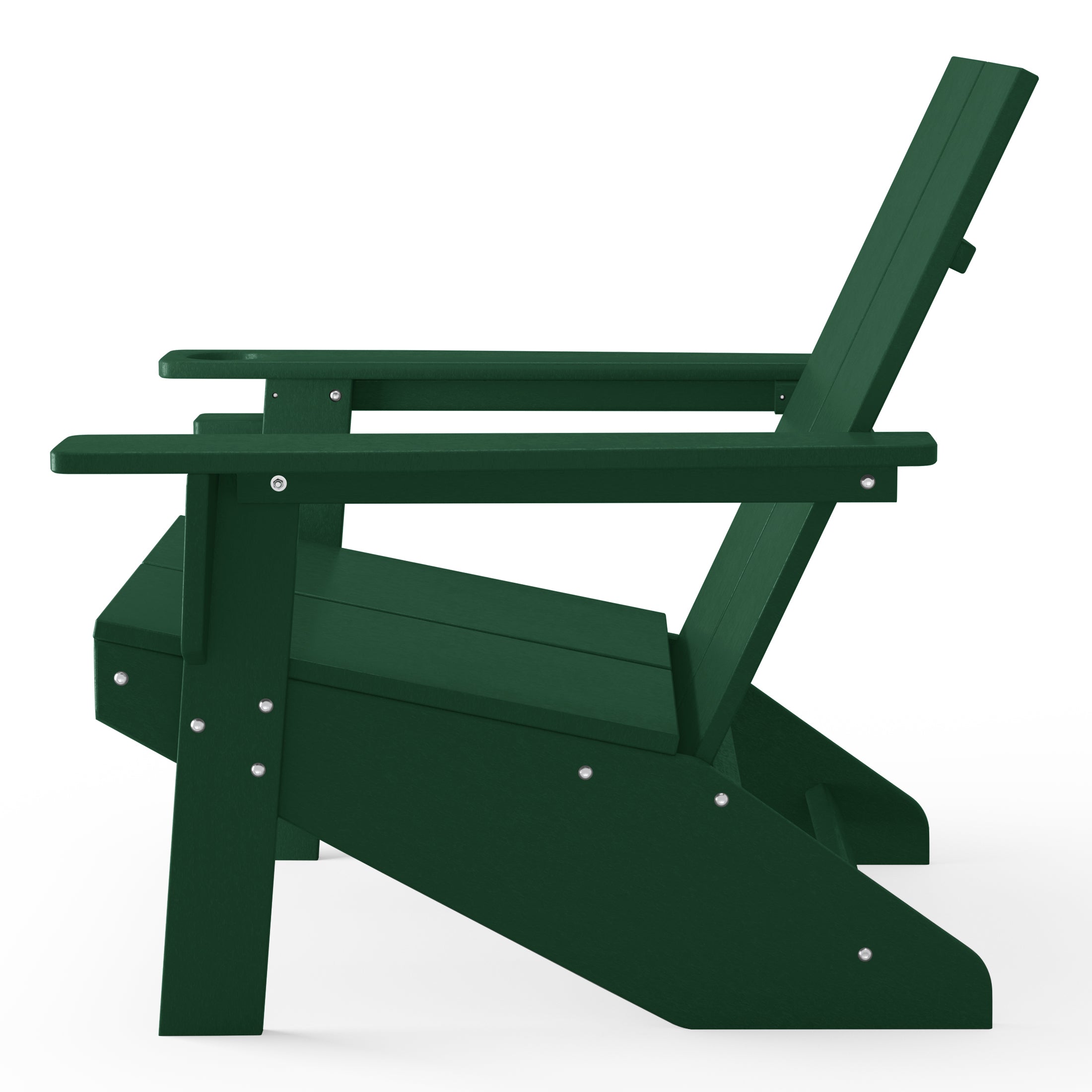 Seaview Outdoor HDPE Modern Adirondack Chair with Cup Holder