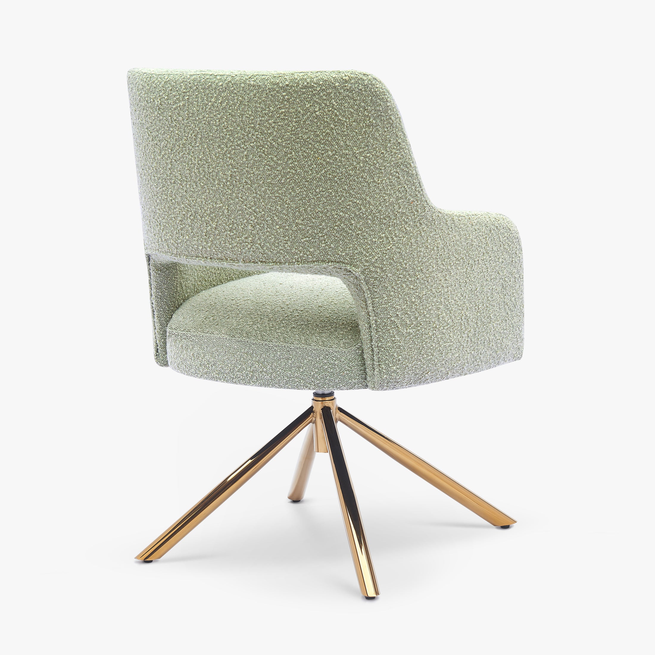 Amélie Mid-Century Modern Wide Boucle Swivel Accent Arm Chair (Set of 4)