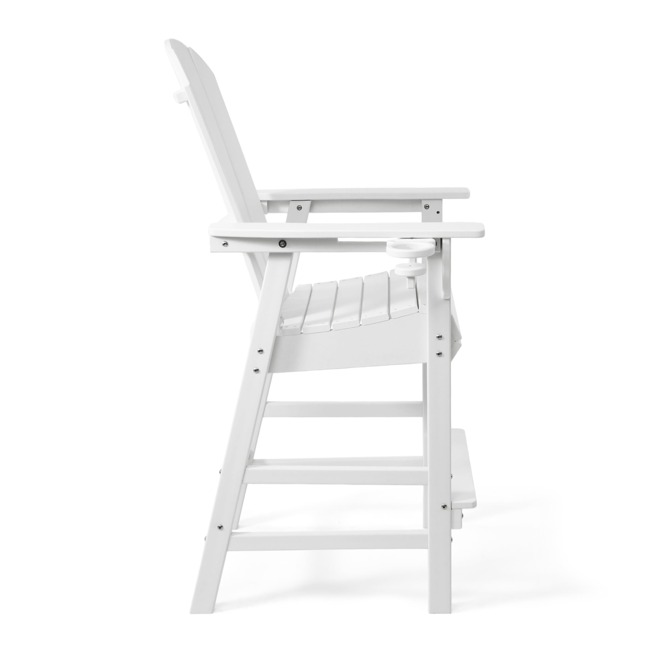 Paradise Outdoor HDPE Tall Adirondack Bar Height Chair With Cup Holder