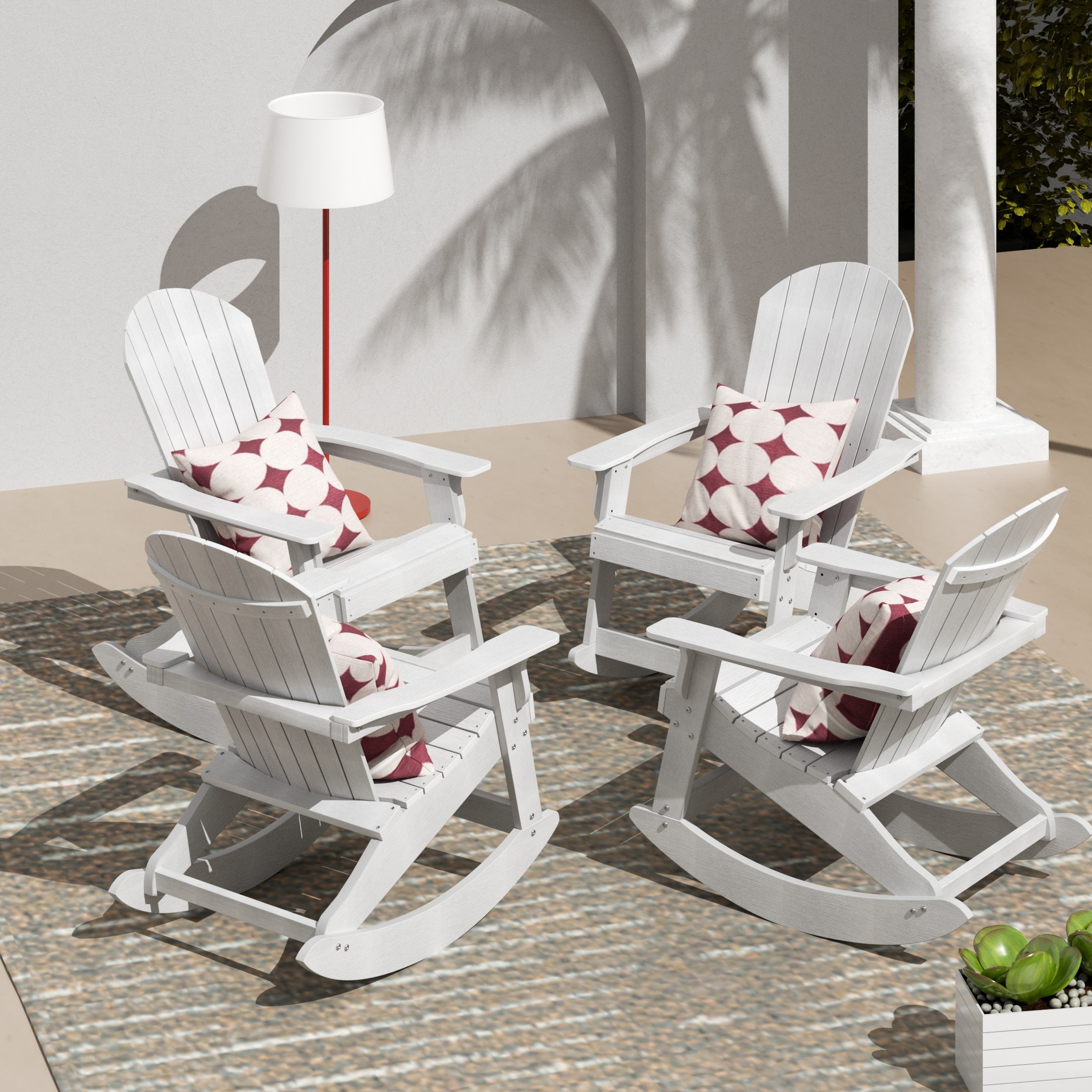Florence Outdoor Rocking Adirondack Chair (Set of 4)