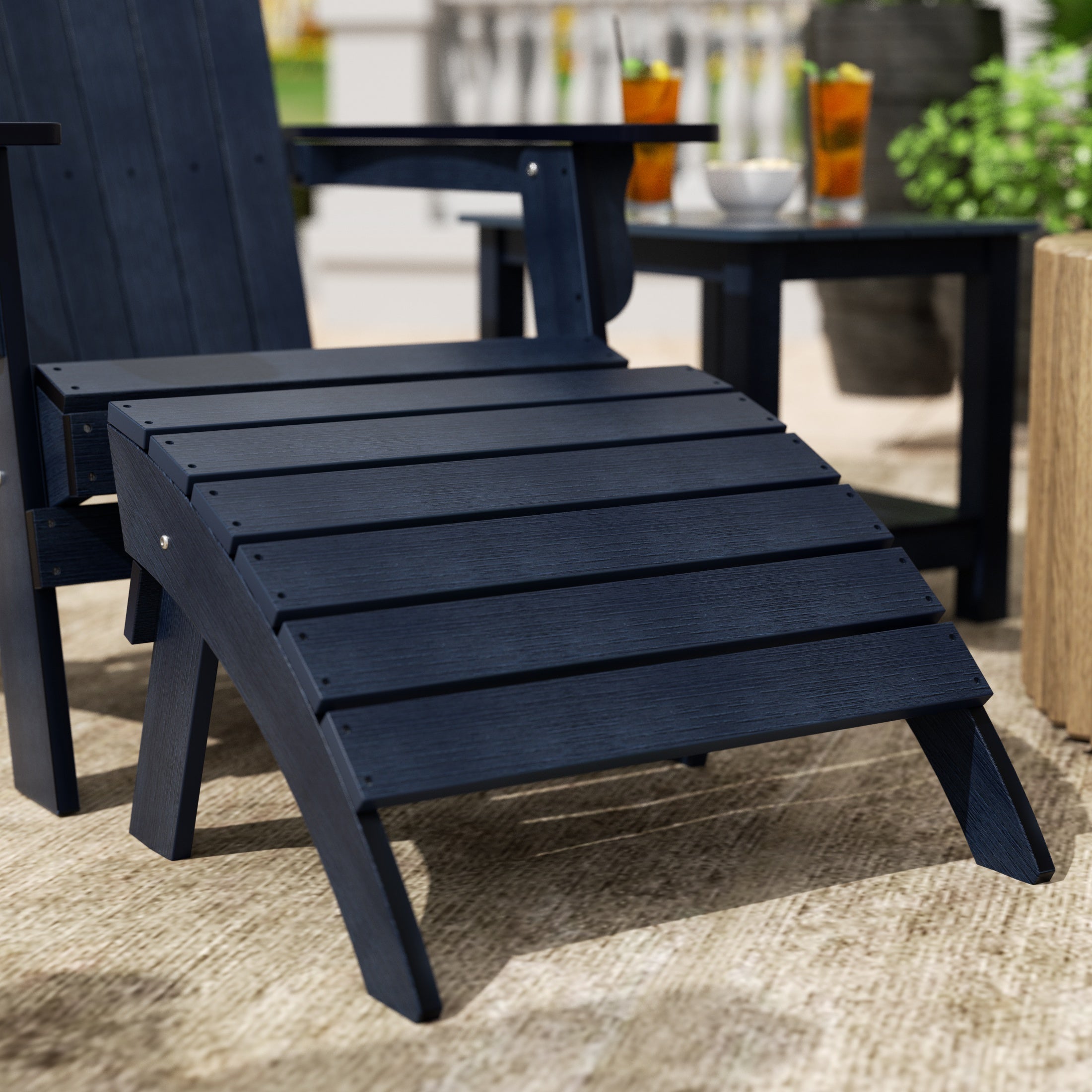 Florence Outdoor Patio All-weather Modern Folding Ottoman