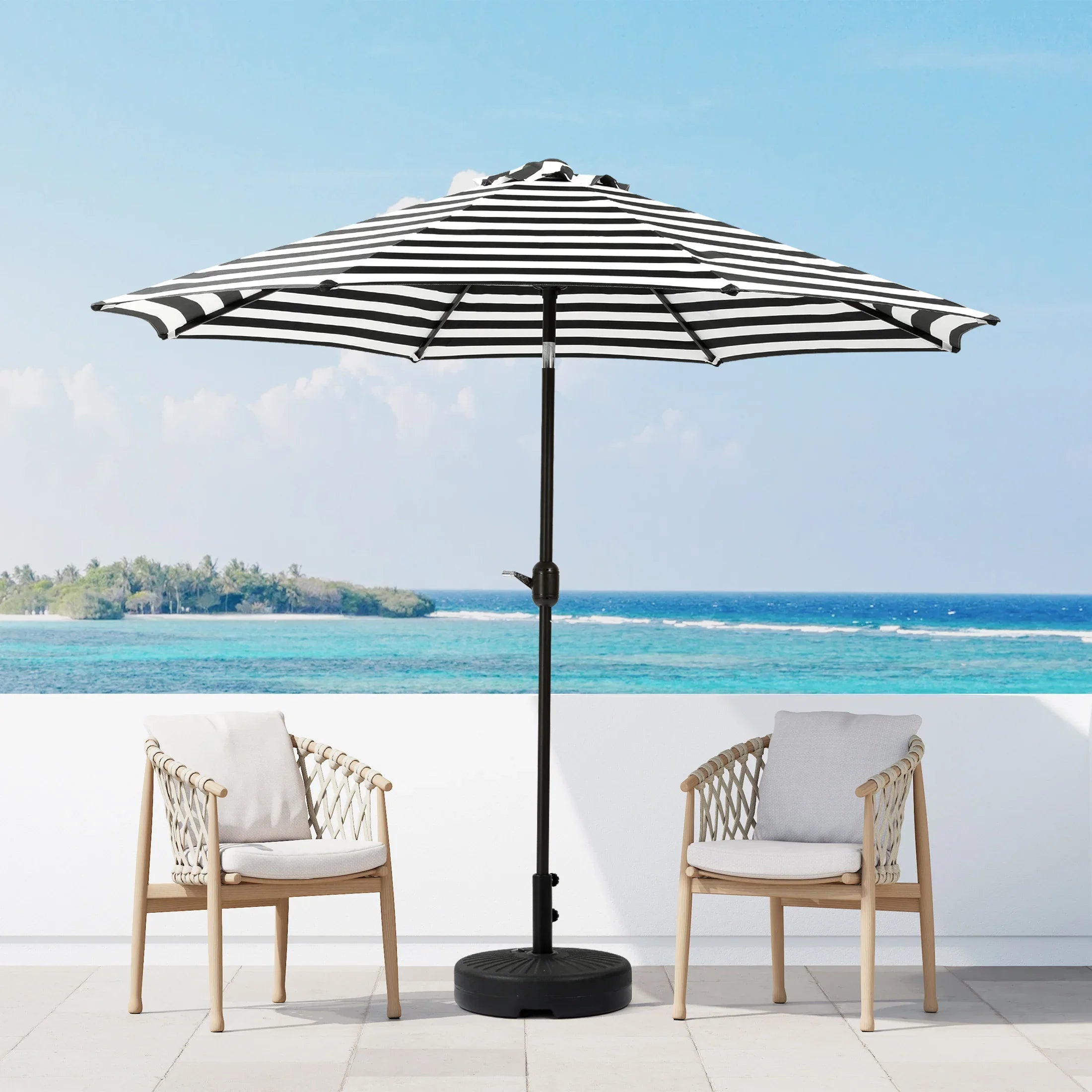 9 Ft Patio Umbrella for Outdoor Shade, Coffee 9 Ft Patio Umbrella for Outdoor Shade, Coffee