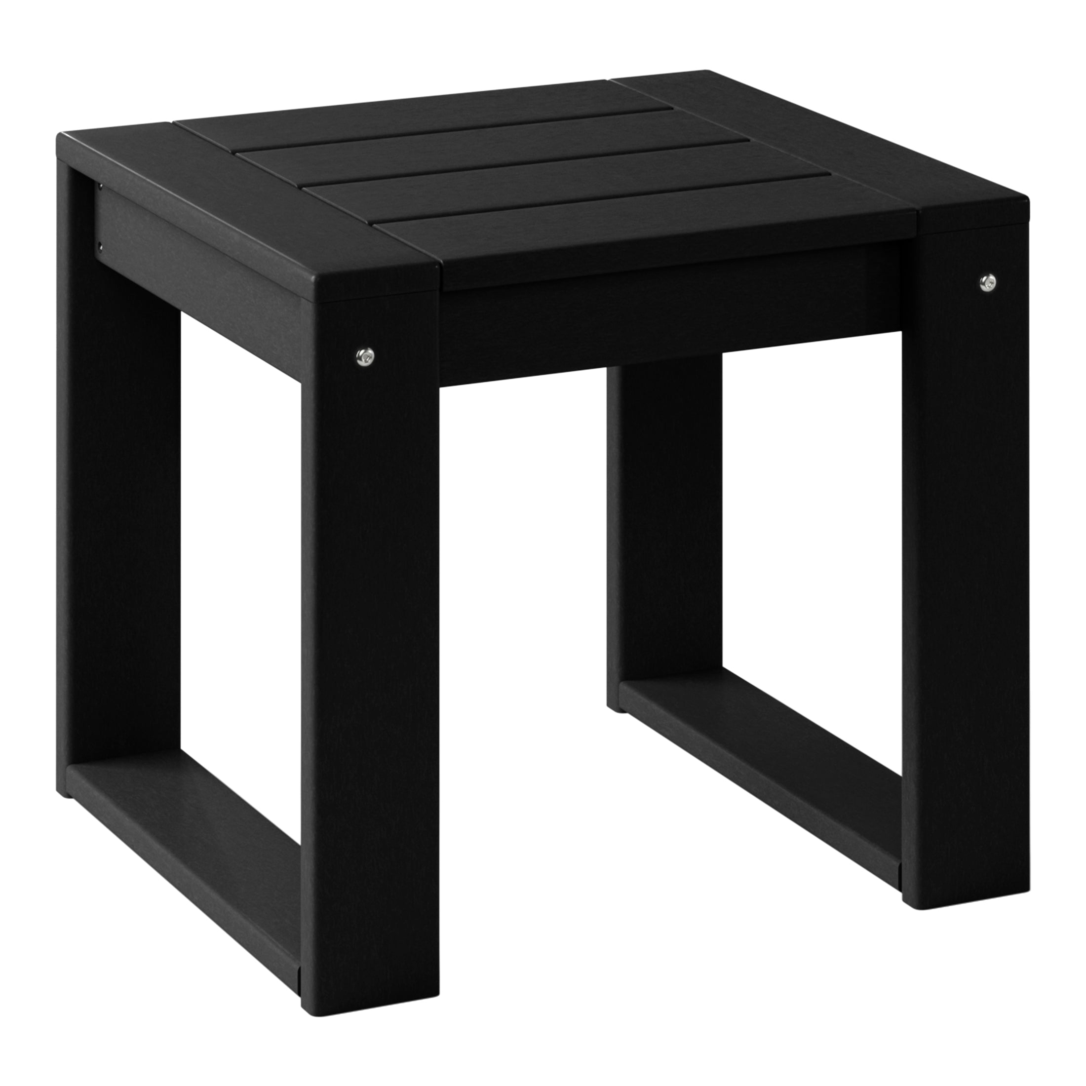 Rockaway Outdoor Modern 3-Piece HDPE Patio Sofa Set with Side Table
